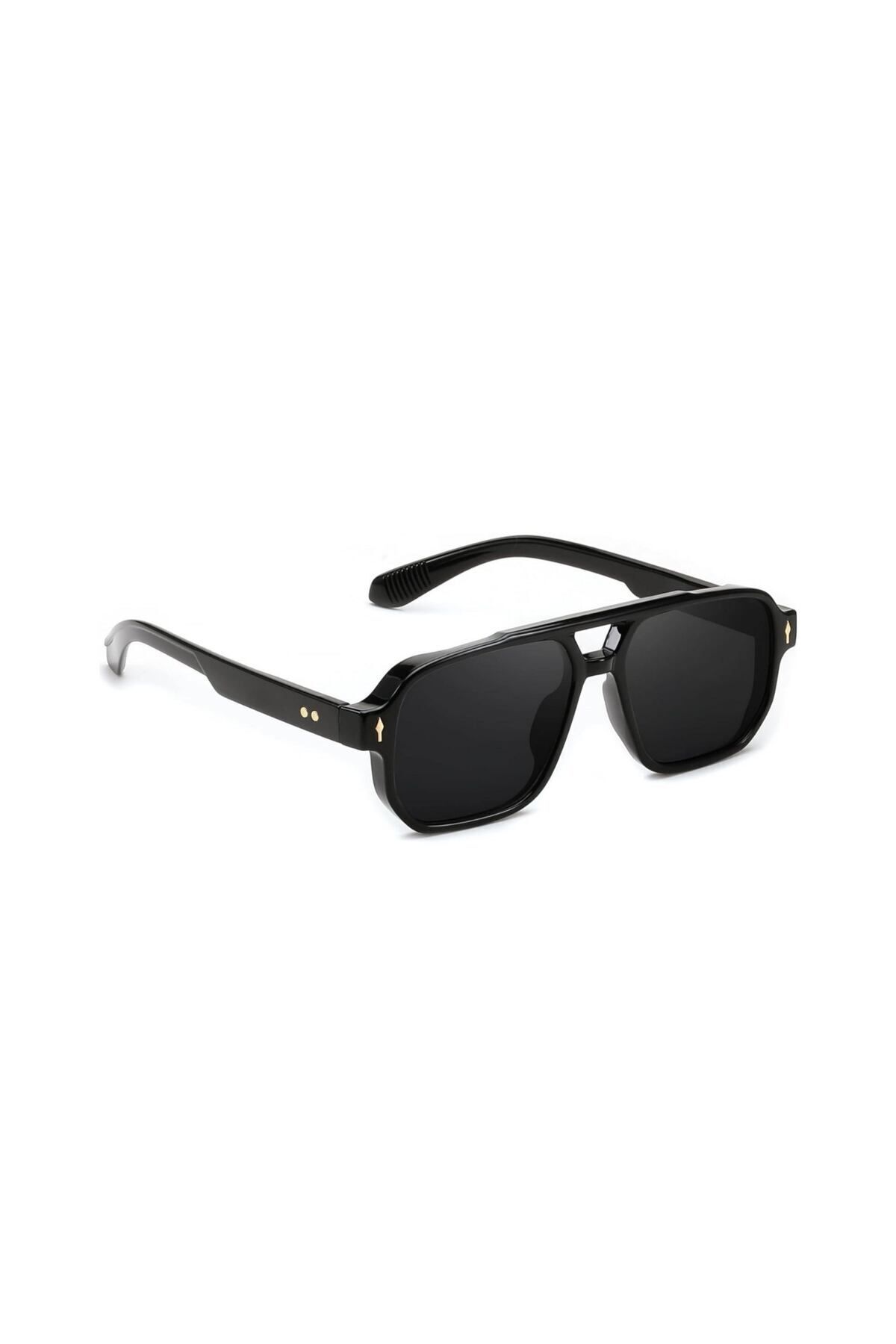 REN EYEWEAR-SHANE Black Pilot Model Unisex Framed Sunglasses 4