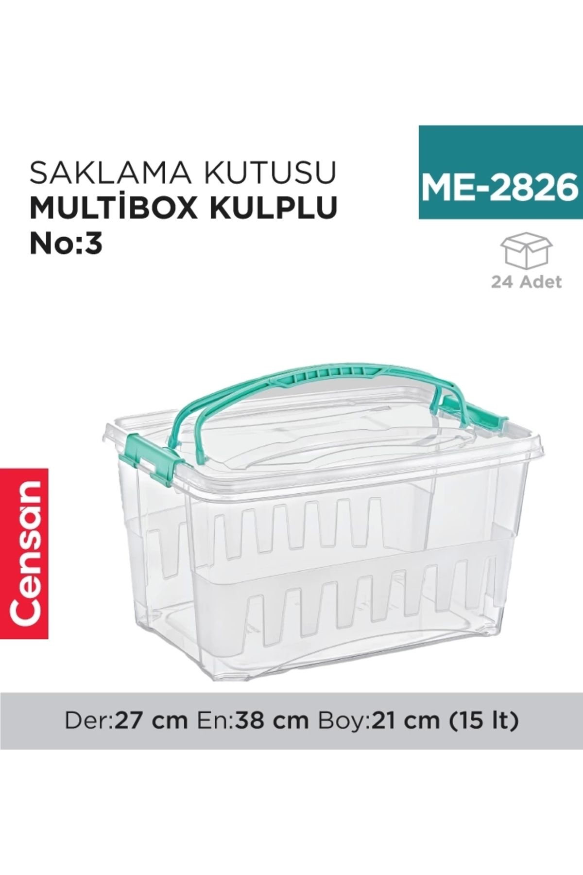 Censan SAKLAMA KUTUSU M.BOX KULPLU NO:4 (15 LT) (E-353)