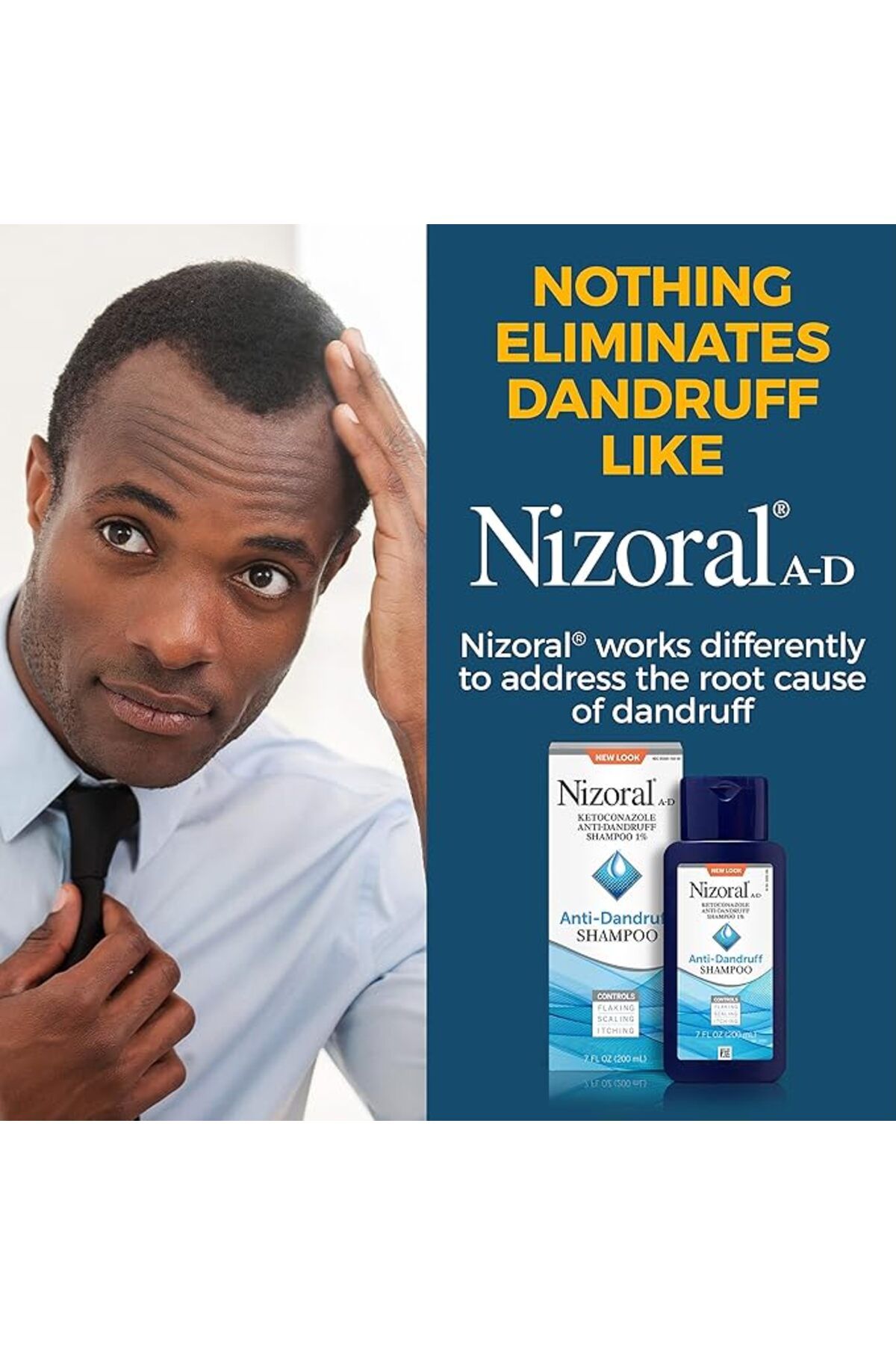 Nizoral-شامبو مضاد للقشرة يحتوي على 1% كيتوكونازول، برائحة منعشة، 7 أونصة سائلة (عبوة من قطعتين) 2