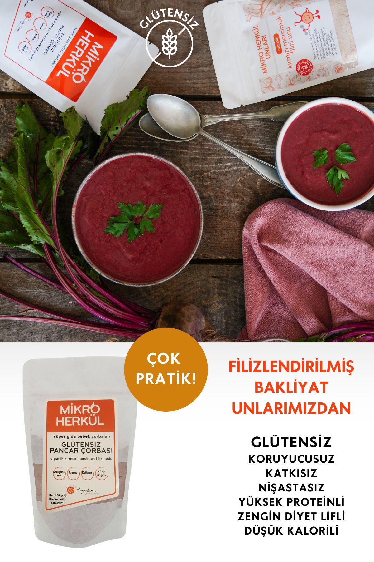 Doğaçlama Gıda Glutensiz Pancar Çorbası( 9 Ay)