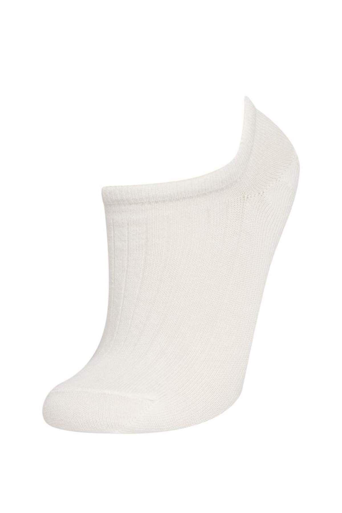 DeFacto Kadın Görünmez 5'li Pamuklu Sneaker Çorap B6066AXNS görsel 2