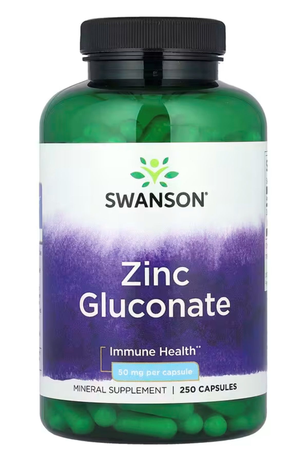 SWANSON , Zinc Gluconate, 50 Mg, 250 Capsules