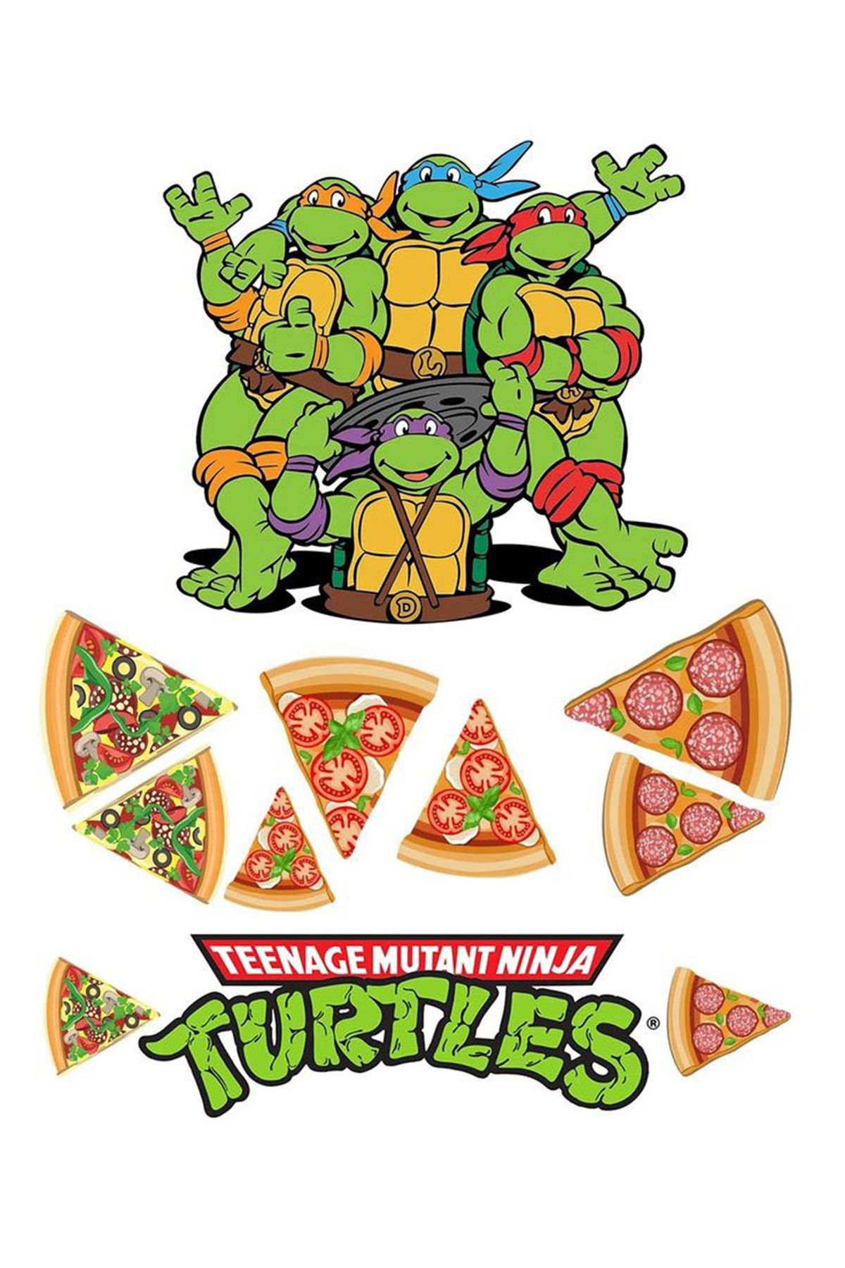 Sticksy Ninja Turtlesautocolant Telefon Laptop Notebook Tabletă Notebook Sticle Sticker Etichetă St1017 - One Size
