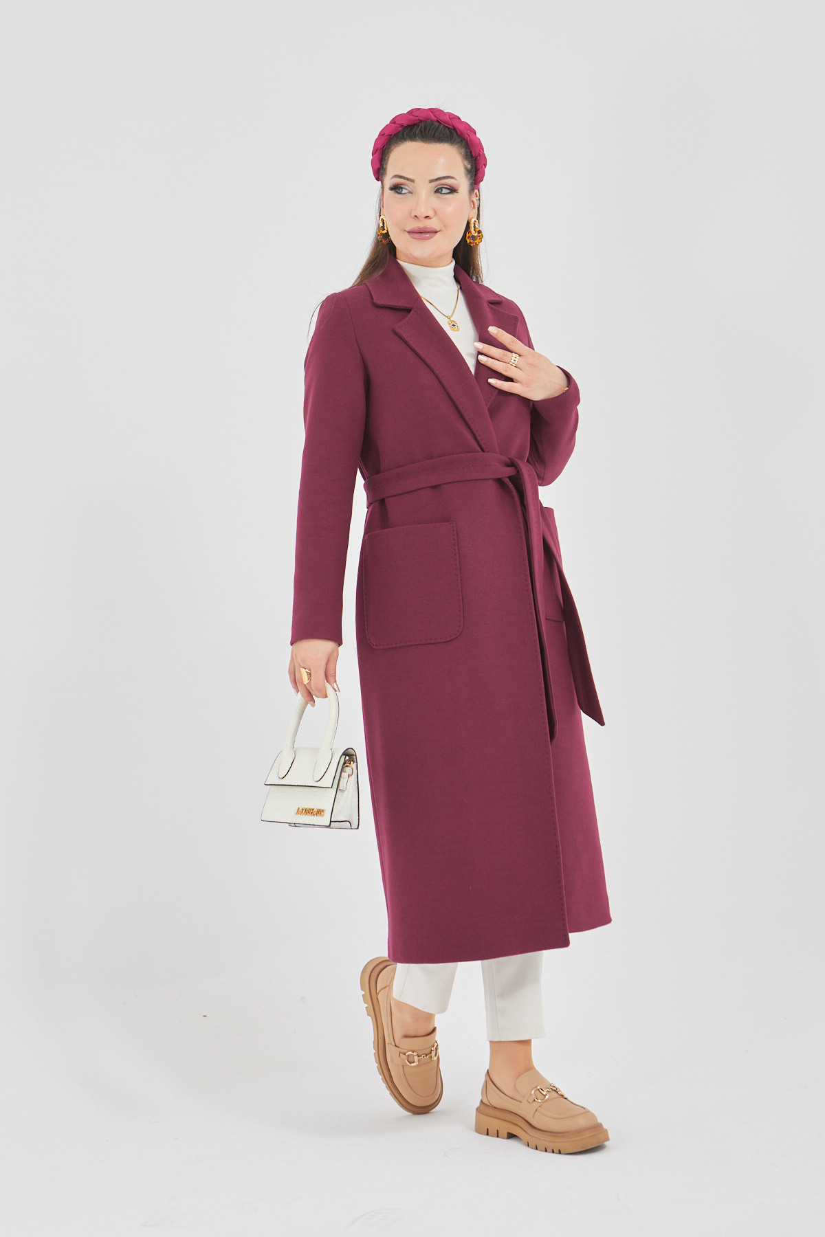 baydemir tekstil-Stamp Coat with Bag Pocket 4