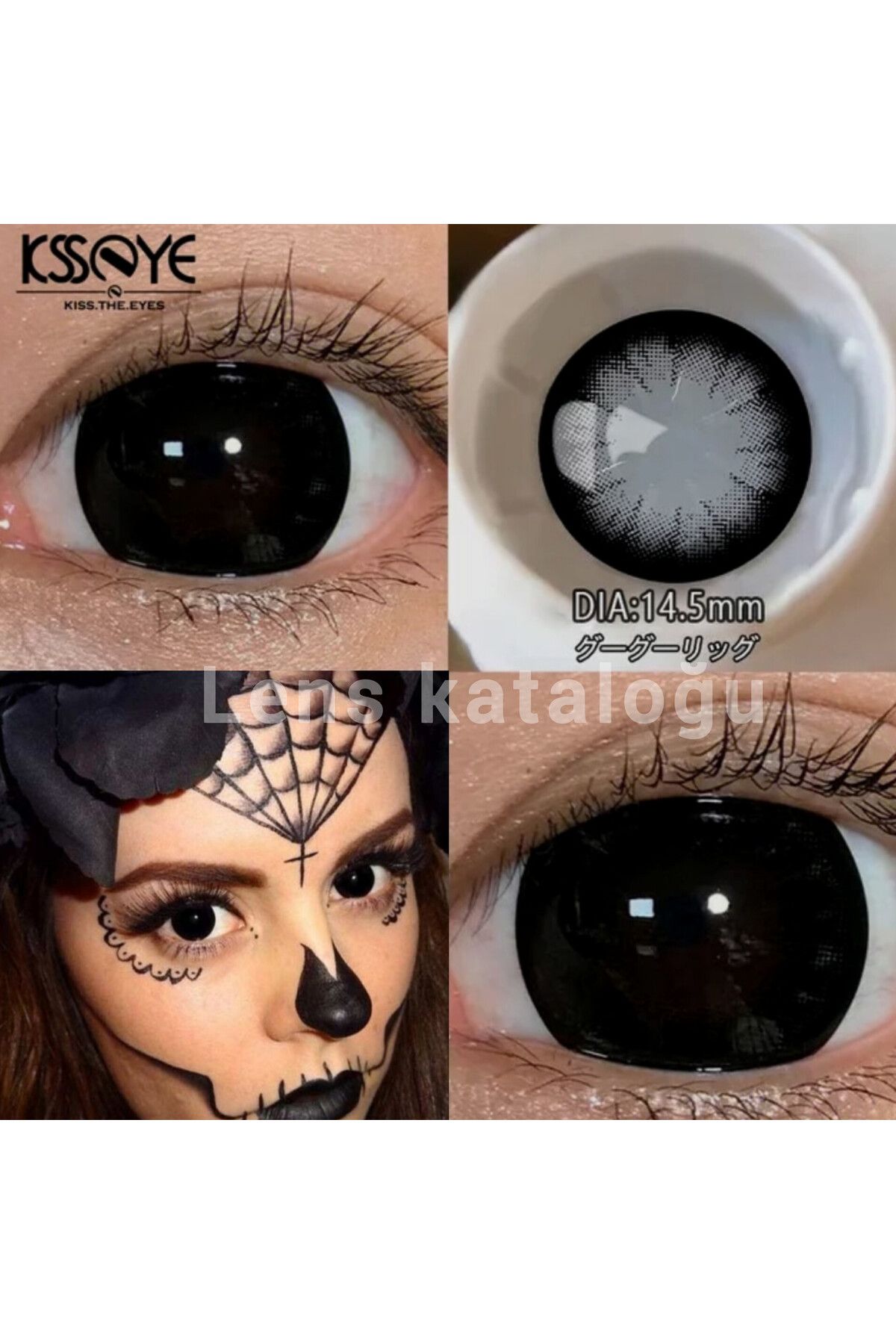 Eyeshop COSPLAY LENS BLACK GÖZÜ BÜYÜK GÖSTEREN LENS KULANIM SURESİ 12 AY