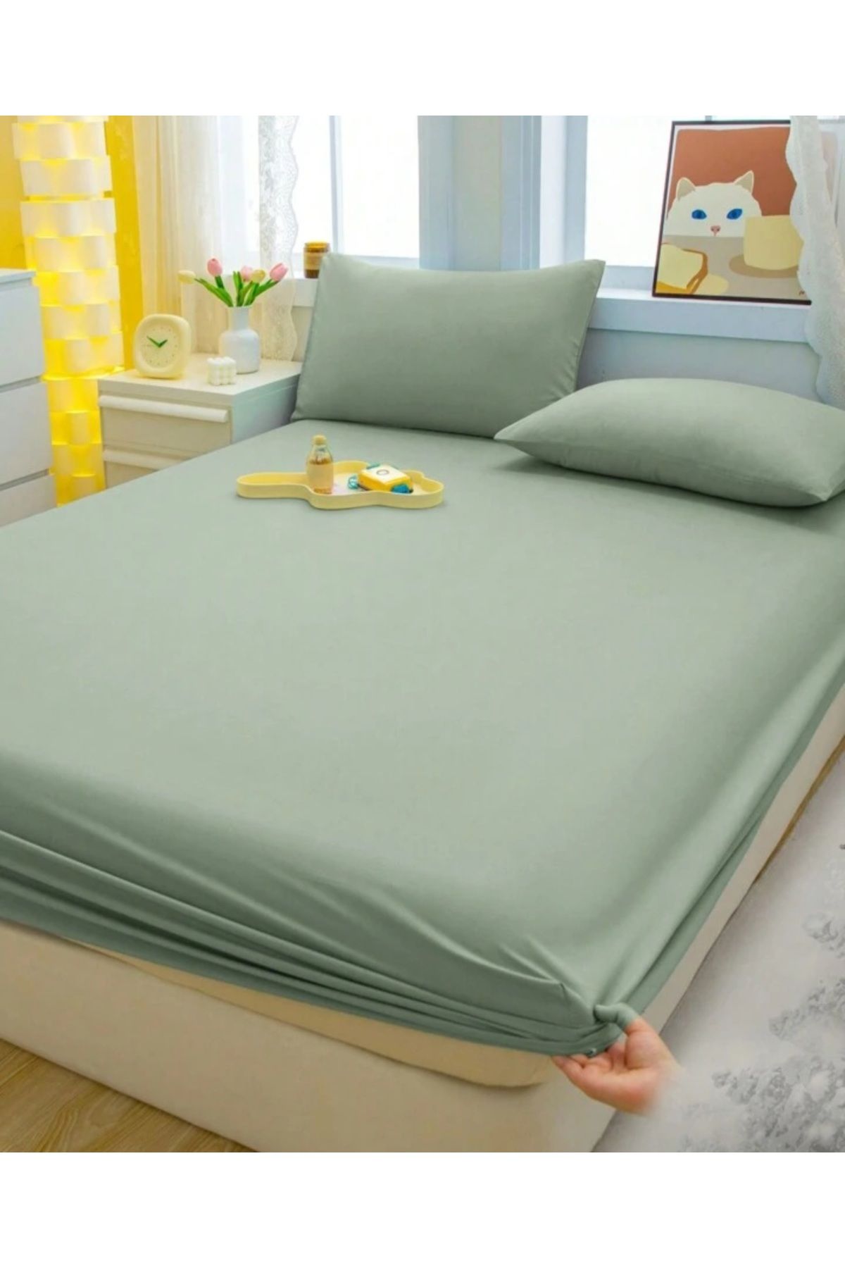 Totem-Ranforce Cotton Pillowcase Elastic Sheet Set 2