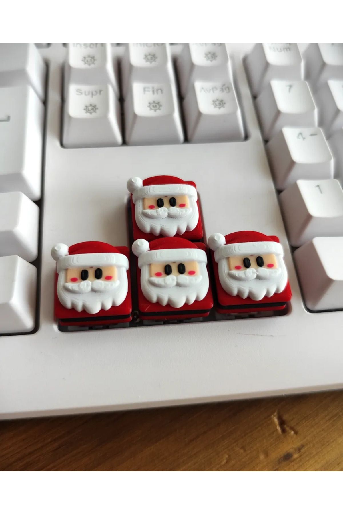 3D Craft Noel Baba Mekanik Klavye Tuşu Artisan Keycaps Gamer Aksesuar - 1 adet