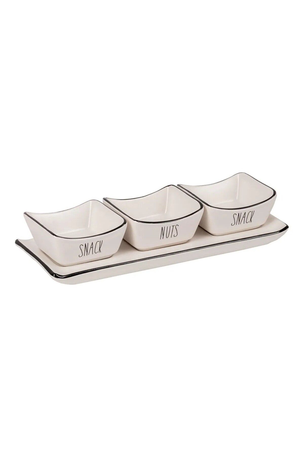 LC Waikiki-Lcw Home Set of 4 White Printed Ceramic Bowls - t t 5