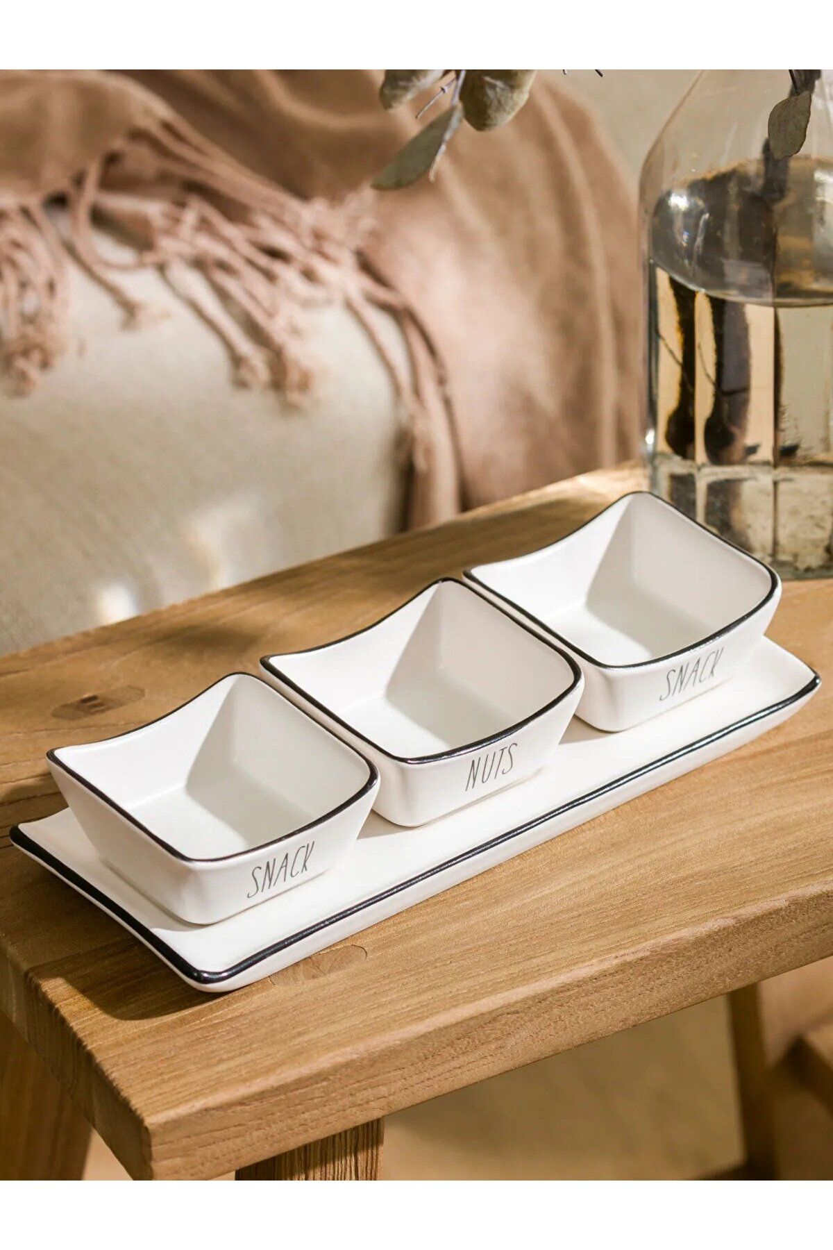 LC Waikiki-Lcw Home Set of 4 White Printed Ceramic Bowls - t t 2