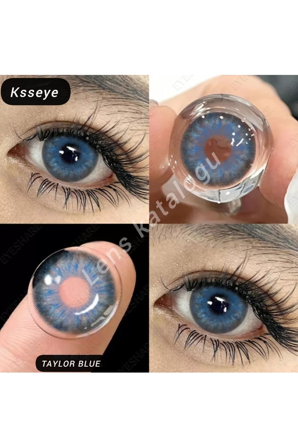 Eyeshop TAYLOR BLUE LENS NUMARASIZ HARELİ DOĞAL GÖRÜNÜMLÜ KULANIM SURESİ 12 AY