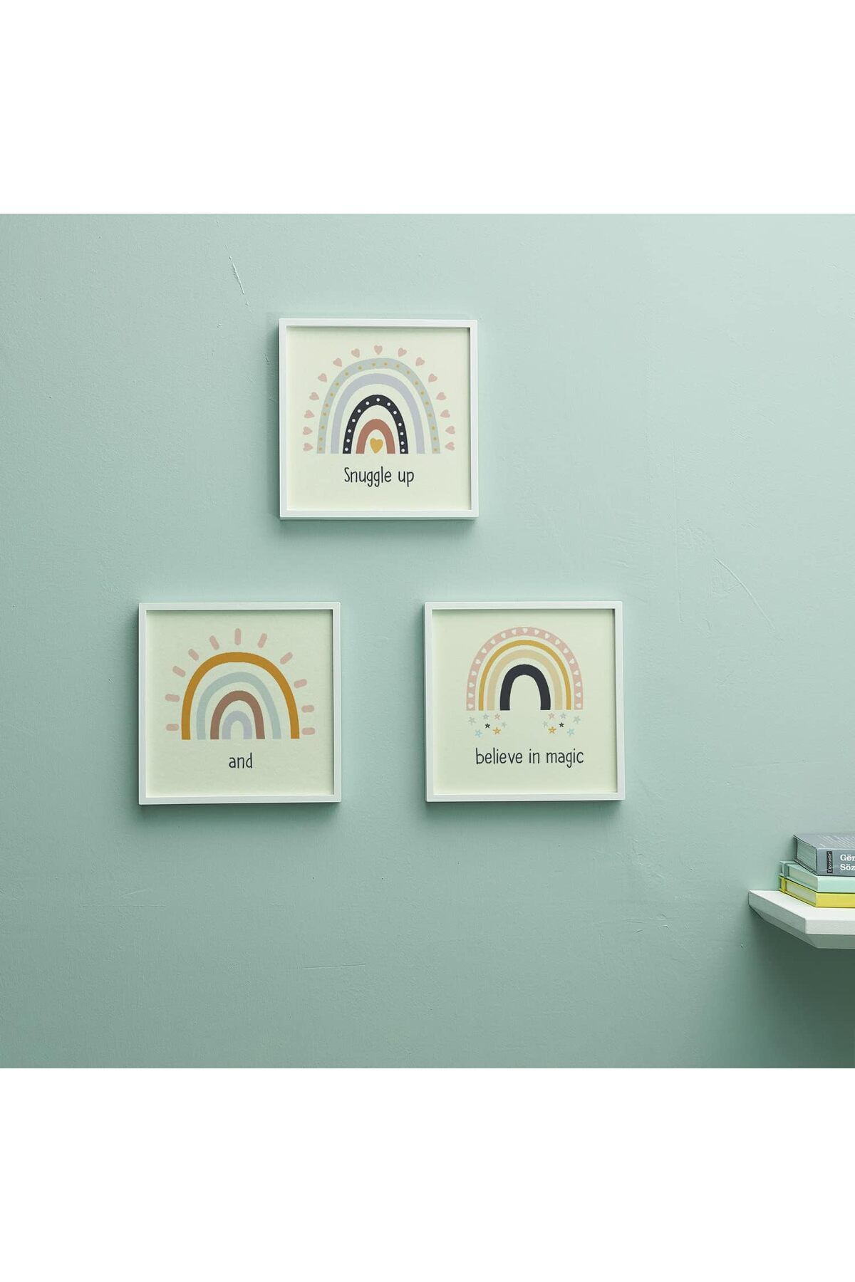 STOREMAX Odasına Özel Minimal Gökkuşağı Tasarımlı Çerçeve - 20x20 cm, Yeniden Kullanılab