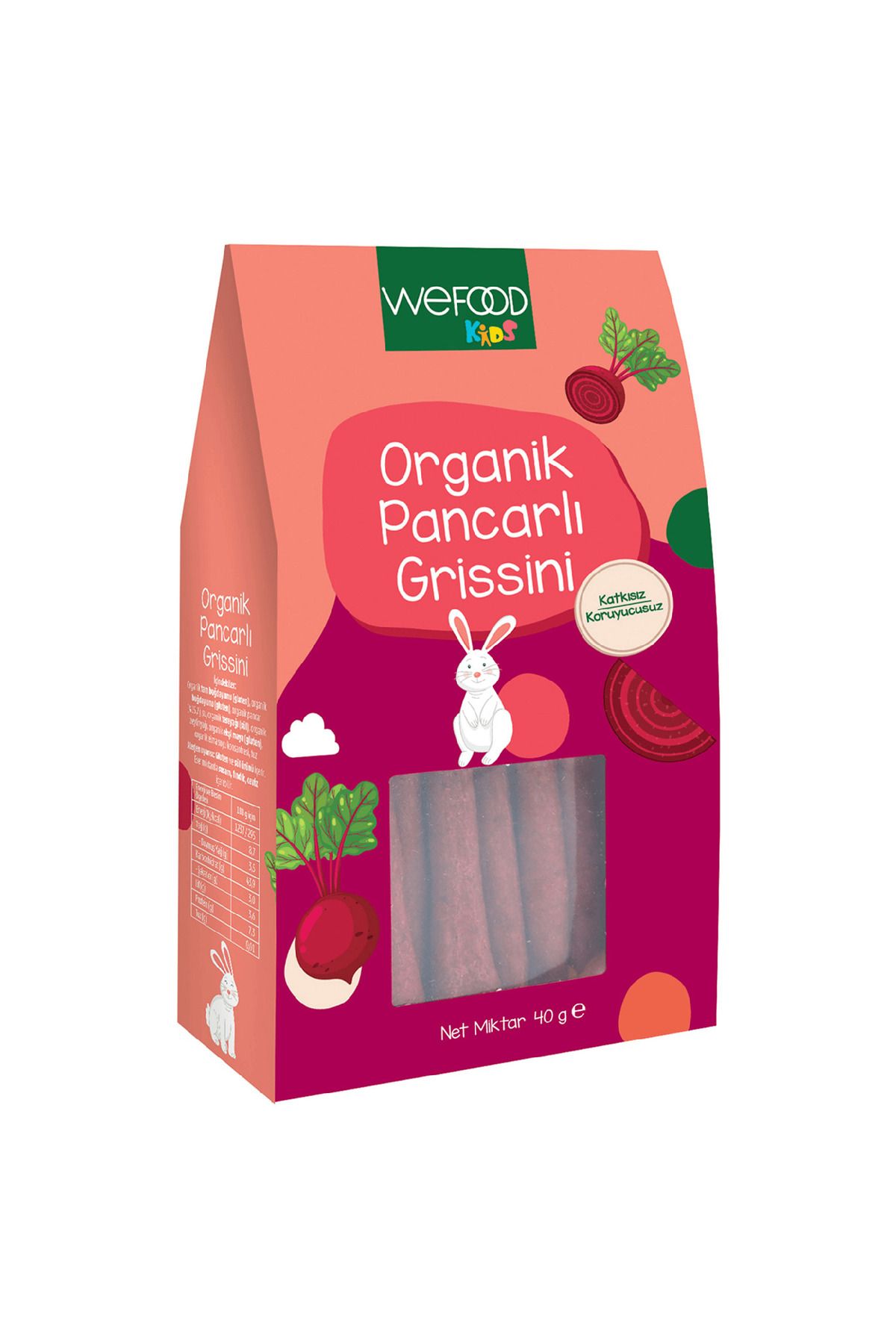 Wefood Kids Organik Pancarlı Grissini 40 gr 5'li