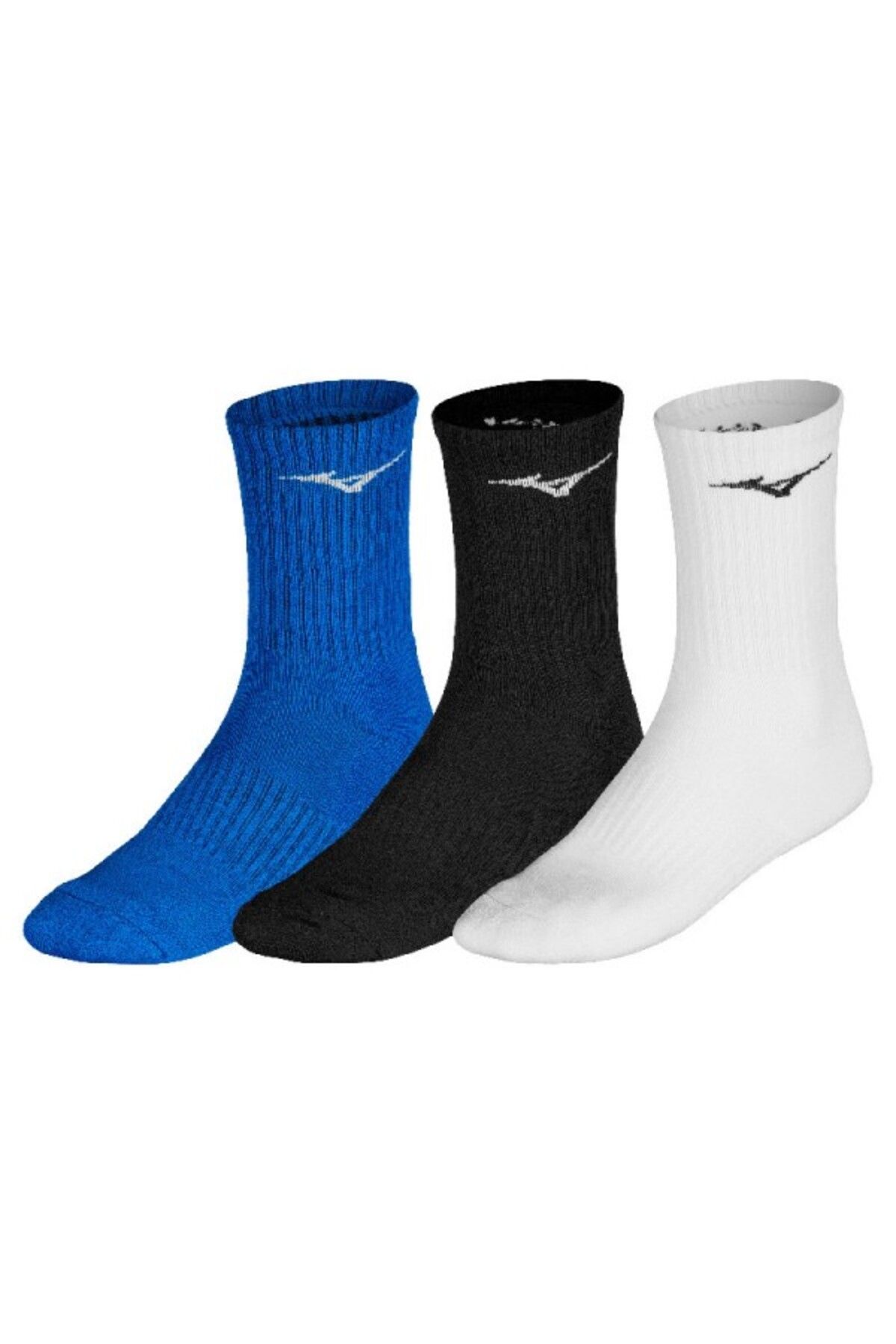 MIZUNO Training 3P Socks Unisex Çorap Siyah / Mavi / Beyaz