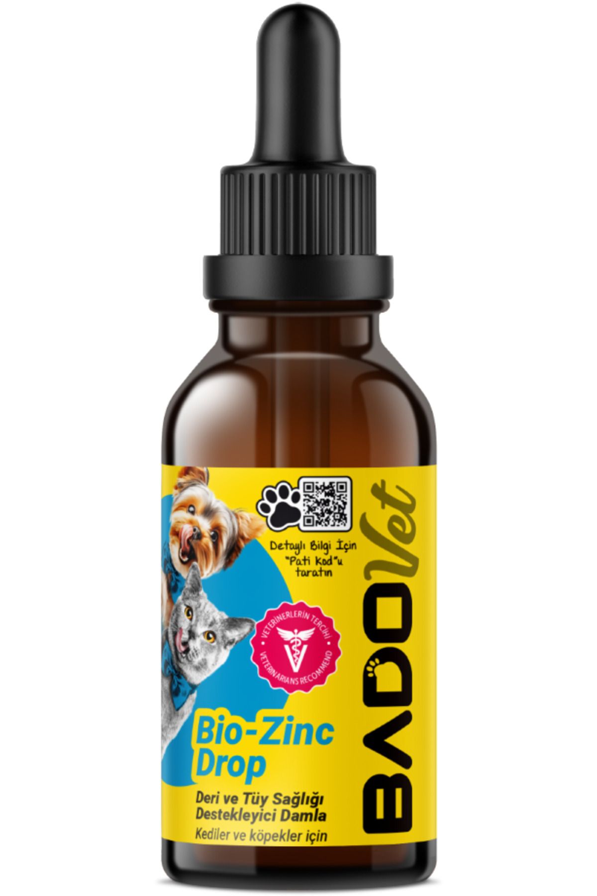 Bado Bio-Zinc Drop Kedi Ve Köpekler İçin Deri ve Tüy Sağlığı Destekleyici Damla 50 ML