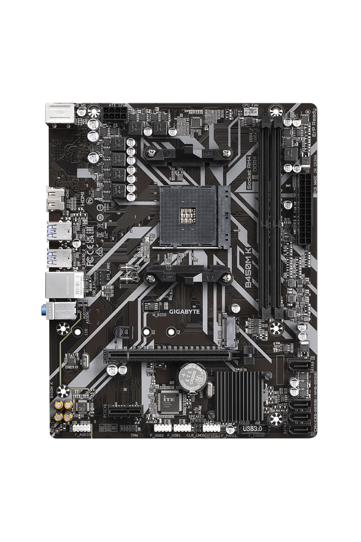 Gigabyte-B450M K Amd B450 Socket - Am4 Ddr4 3600 Mhz M2 Matx Motherboard 4