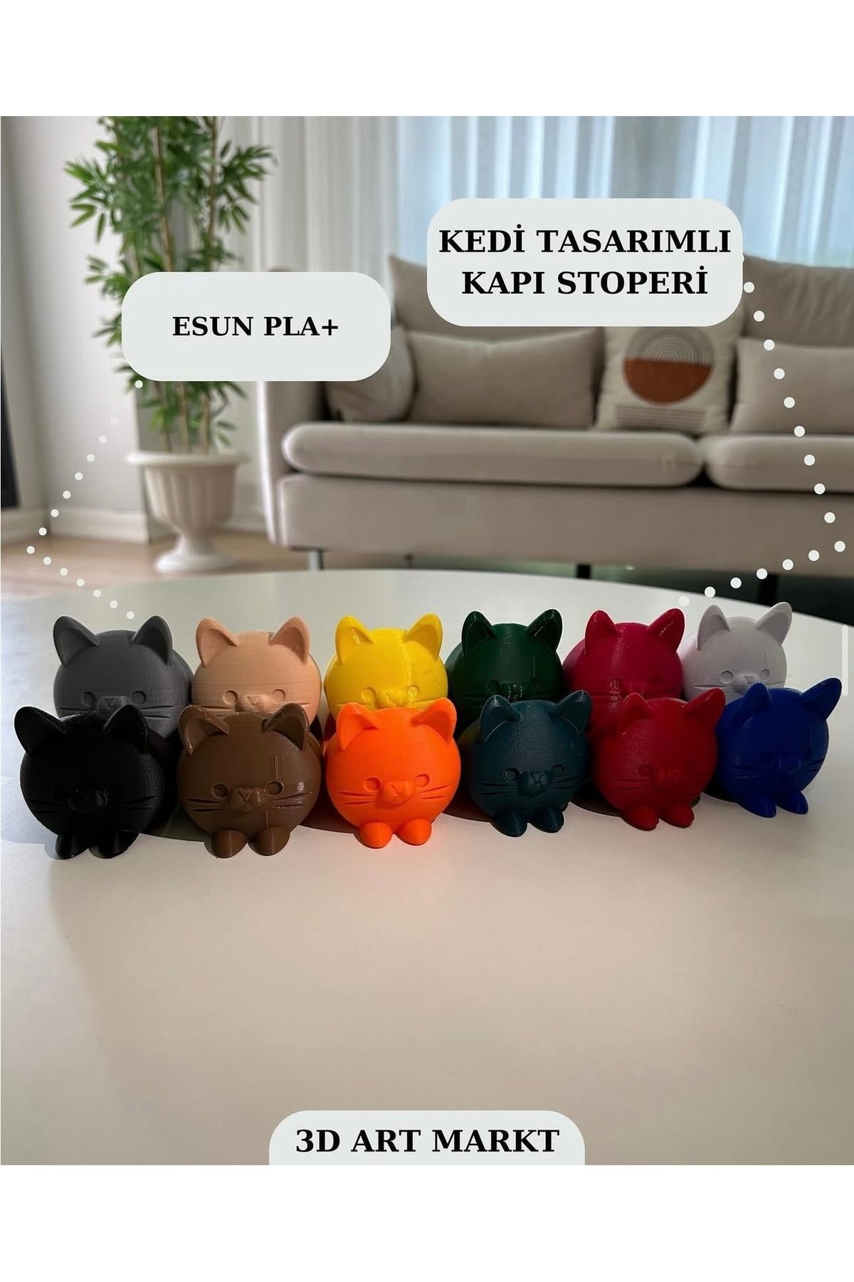 3D Kedi Tasarımlı Kapı Stoperi