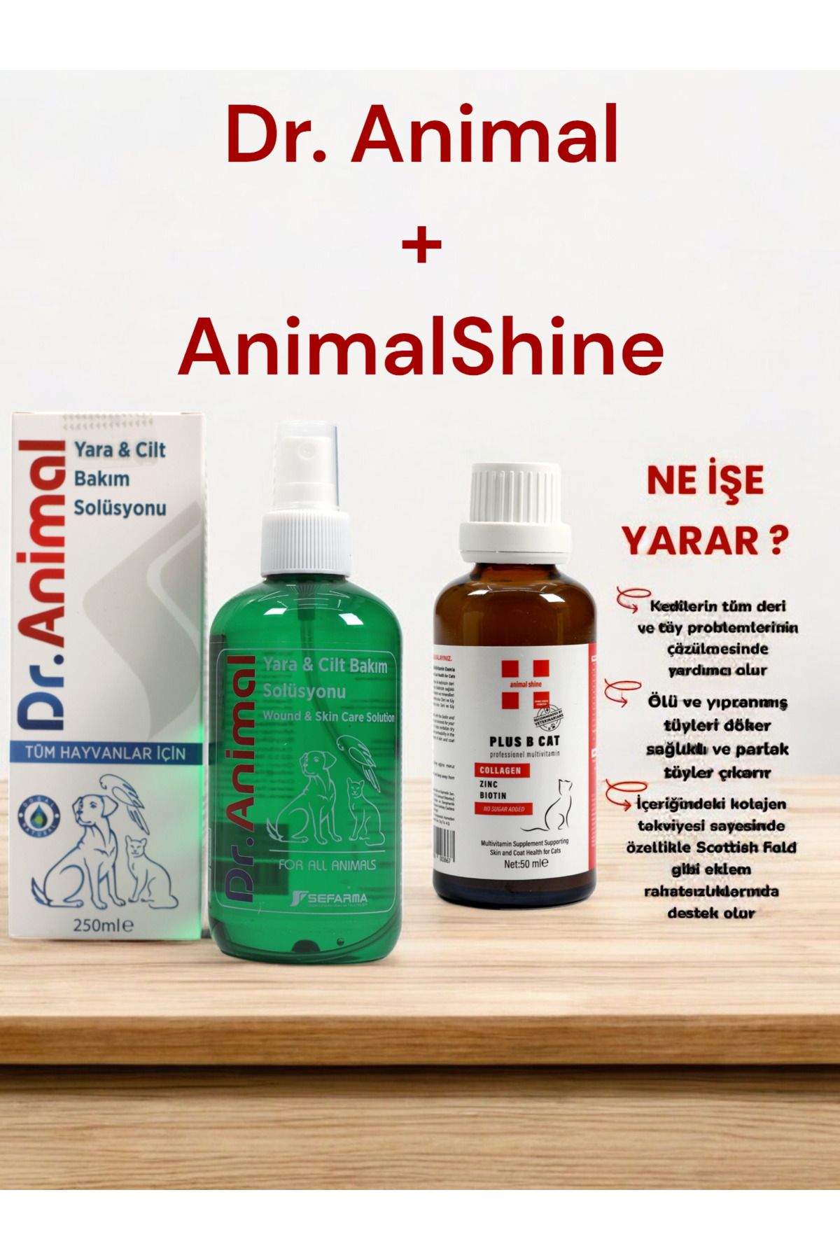 animal shine ANİMAL SHİNE KOLAJEN B PLUS + DR ANİML 250 ML YARA VE XİLT BAKIM SOLÜSYONU