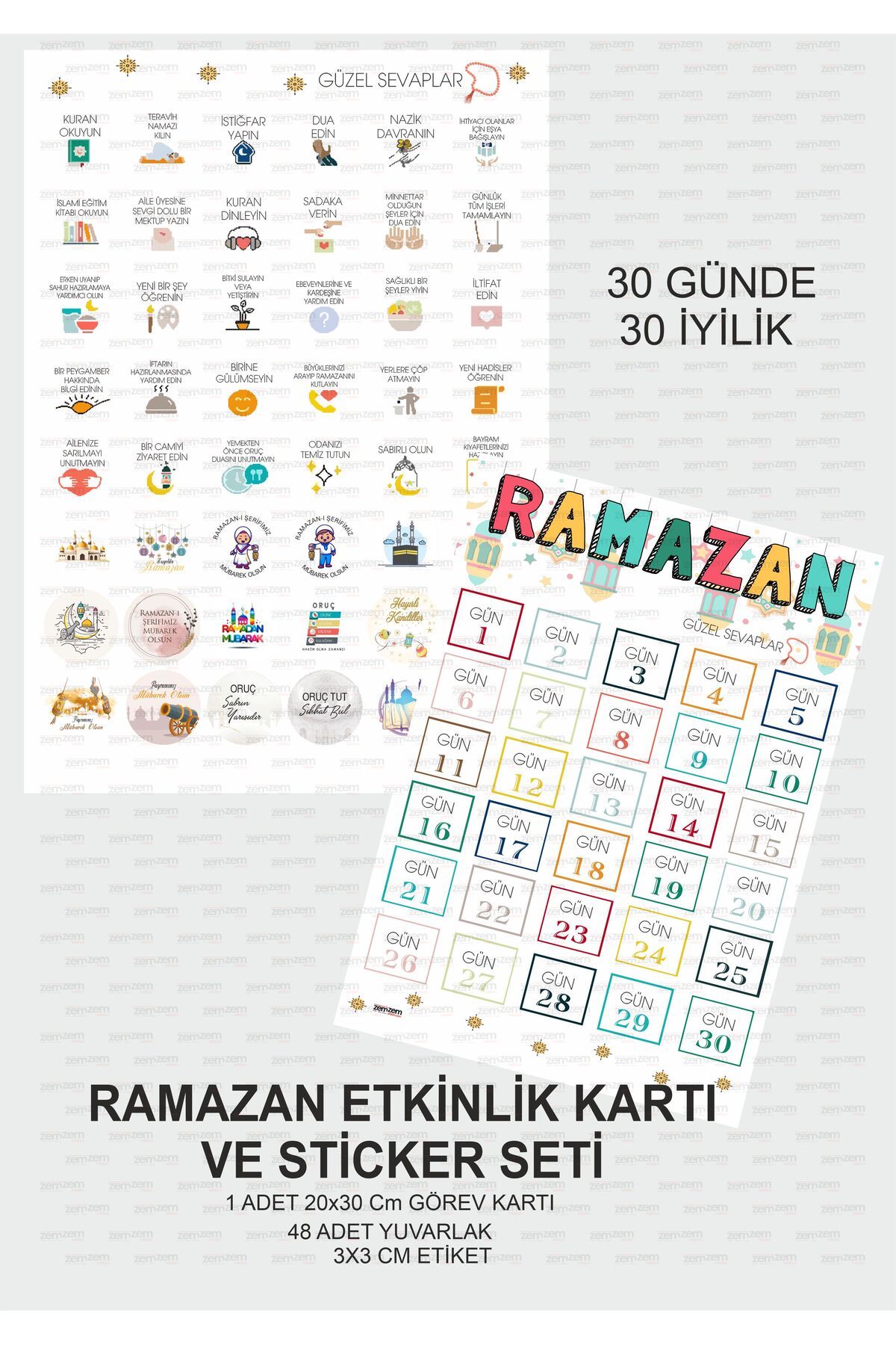 Hsn Ramazan Aktivite Görev Kartı ve Sticker Çocuklara Özel Hoşgeldin Ramazan Planlayıcı