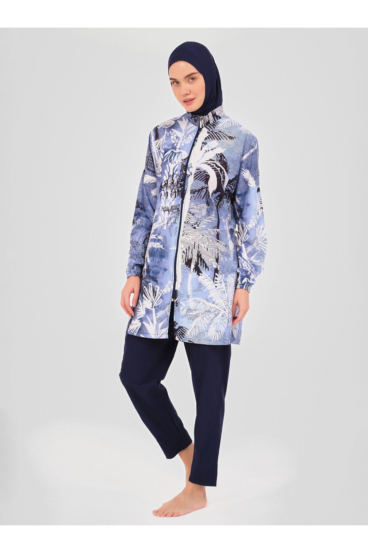 ALFASA-Hijab Swimsuit - Palm Tree Pattern 5