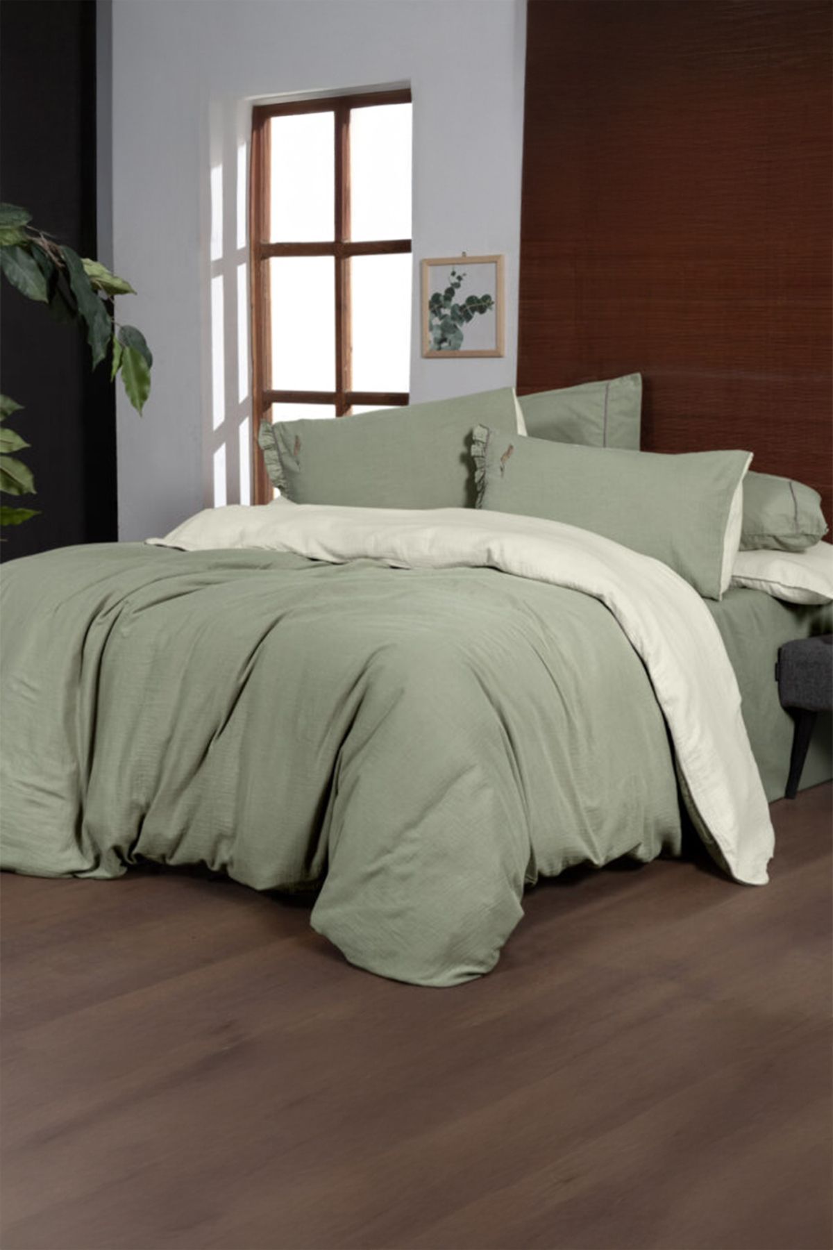 Sarev-طقم غطاء لحاف مزدوج من القطن بنسبة 100% من Kenyon Green Mood Comfort 1
