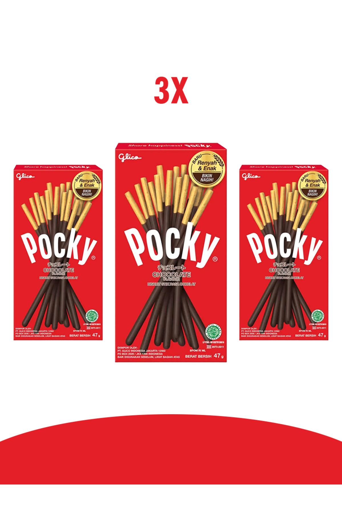 Glico Pocky 3'lü Çikolata Stick