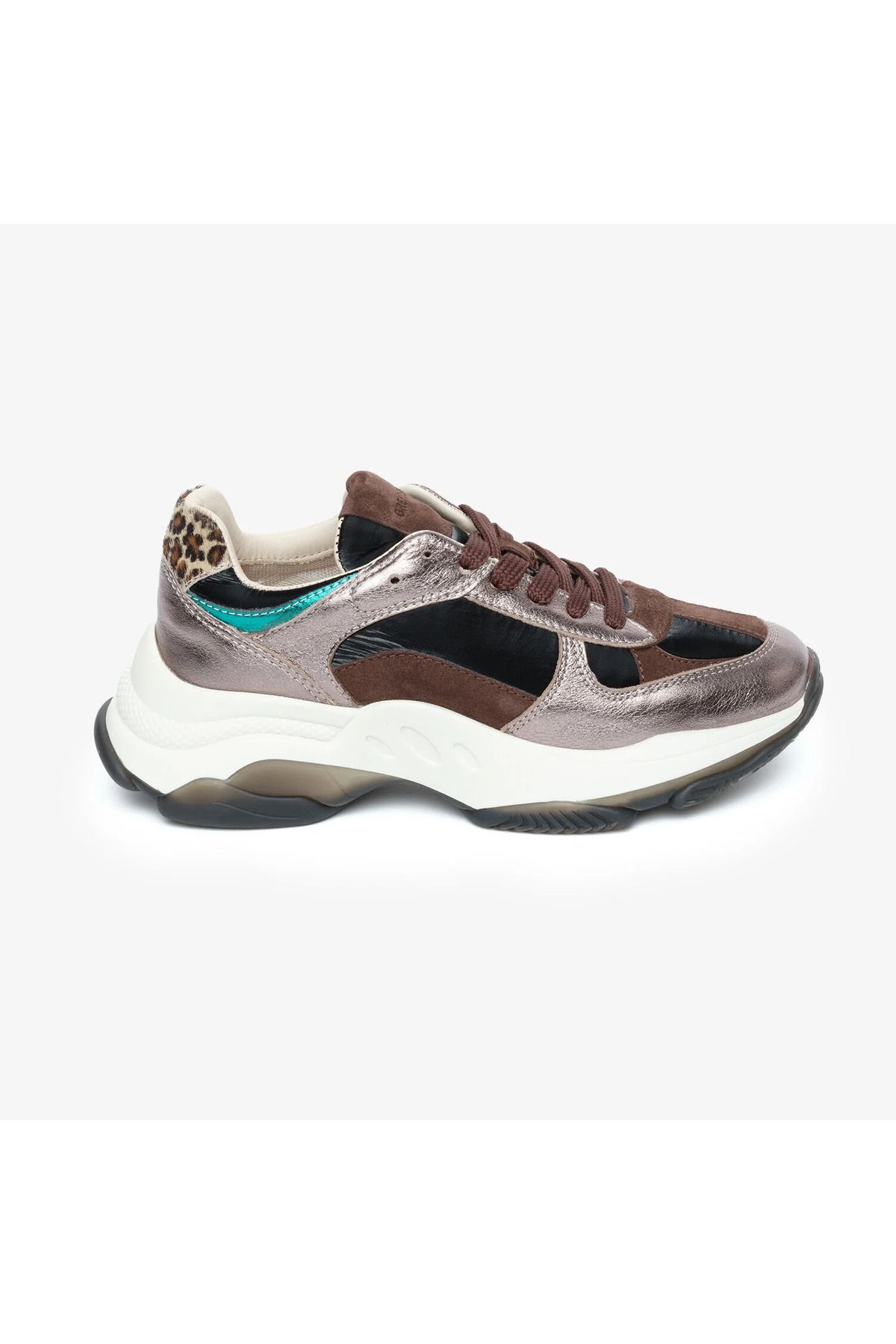 Greyder 33323 Kadın Bronz Hakiki Deri Sneaker ayakkabı