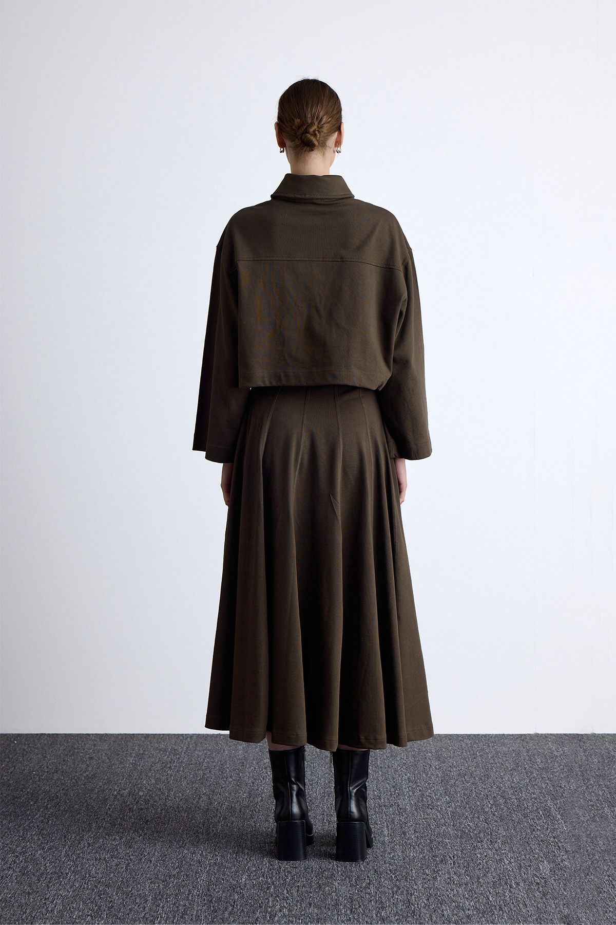 Manuka-Khaki̇ Knitted Premium Oversize Blouse 4
