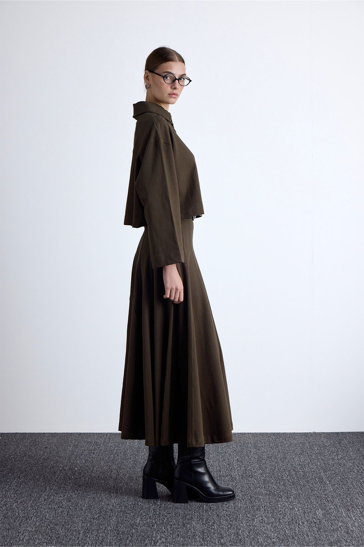 Manuka-Khaki̇ Knitted Premium Oversize Blouse 3