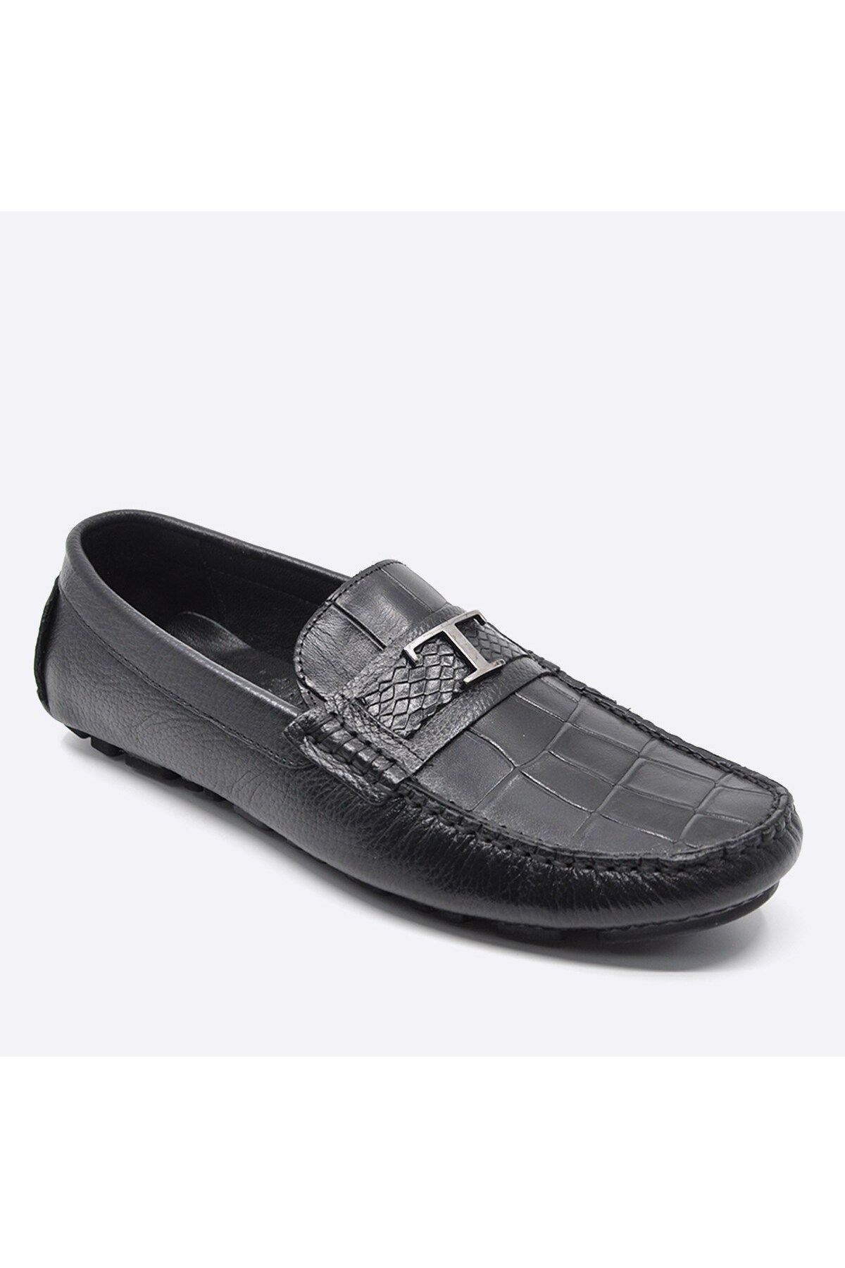 Fosco-Summer Loafer Men's Shoes Black Anaconda 9847 2