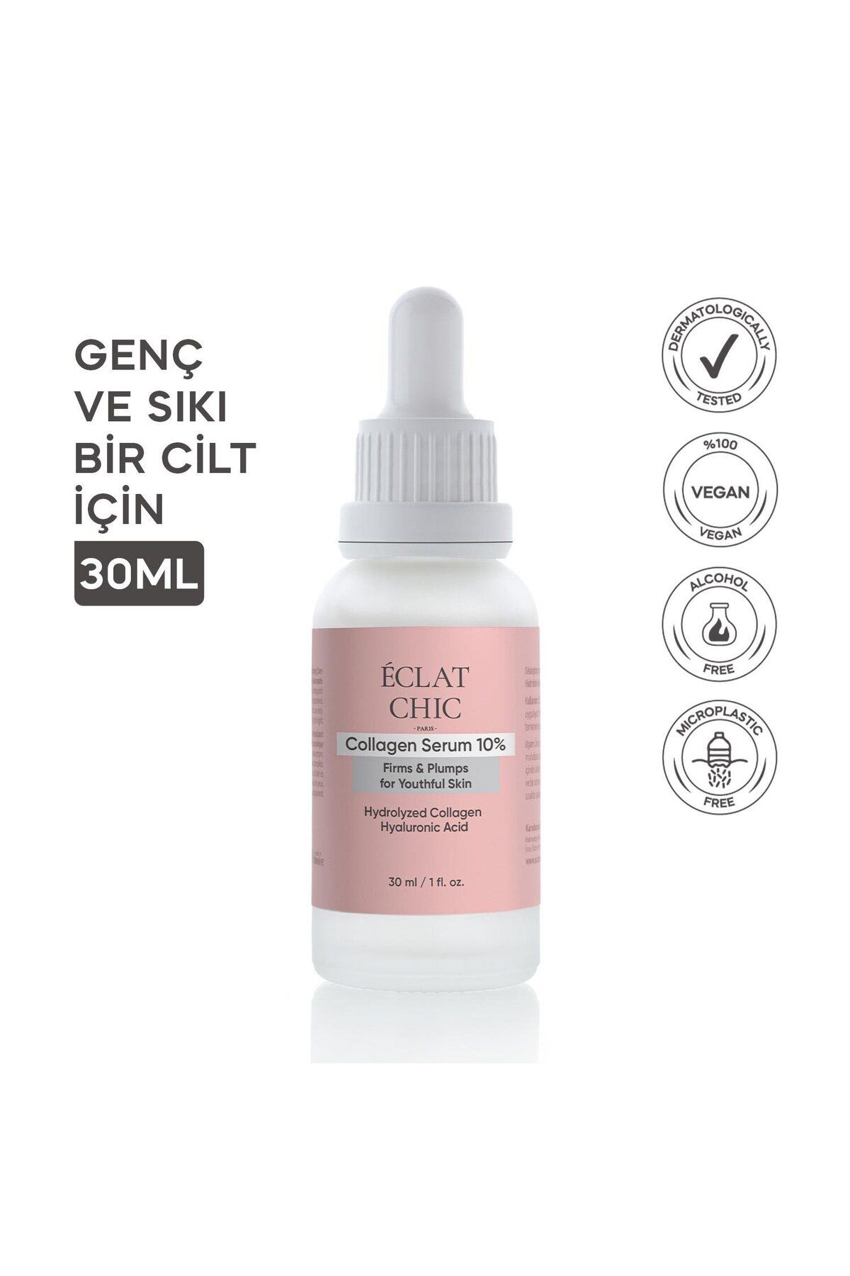 Eclat Chic Kolajen Dolgunlaştırıcı Serum 30ML (Hidrolize Kolajen+Hyaluronik Asit)