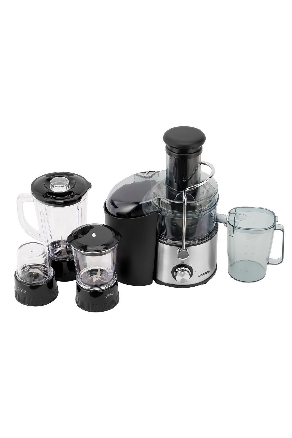 Geepas-4-IN-1 Stainless Steel Blender and Juice Extractor, Powerful Motor with 2 Speed Setting and Pulse 7
