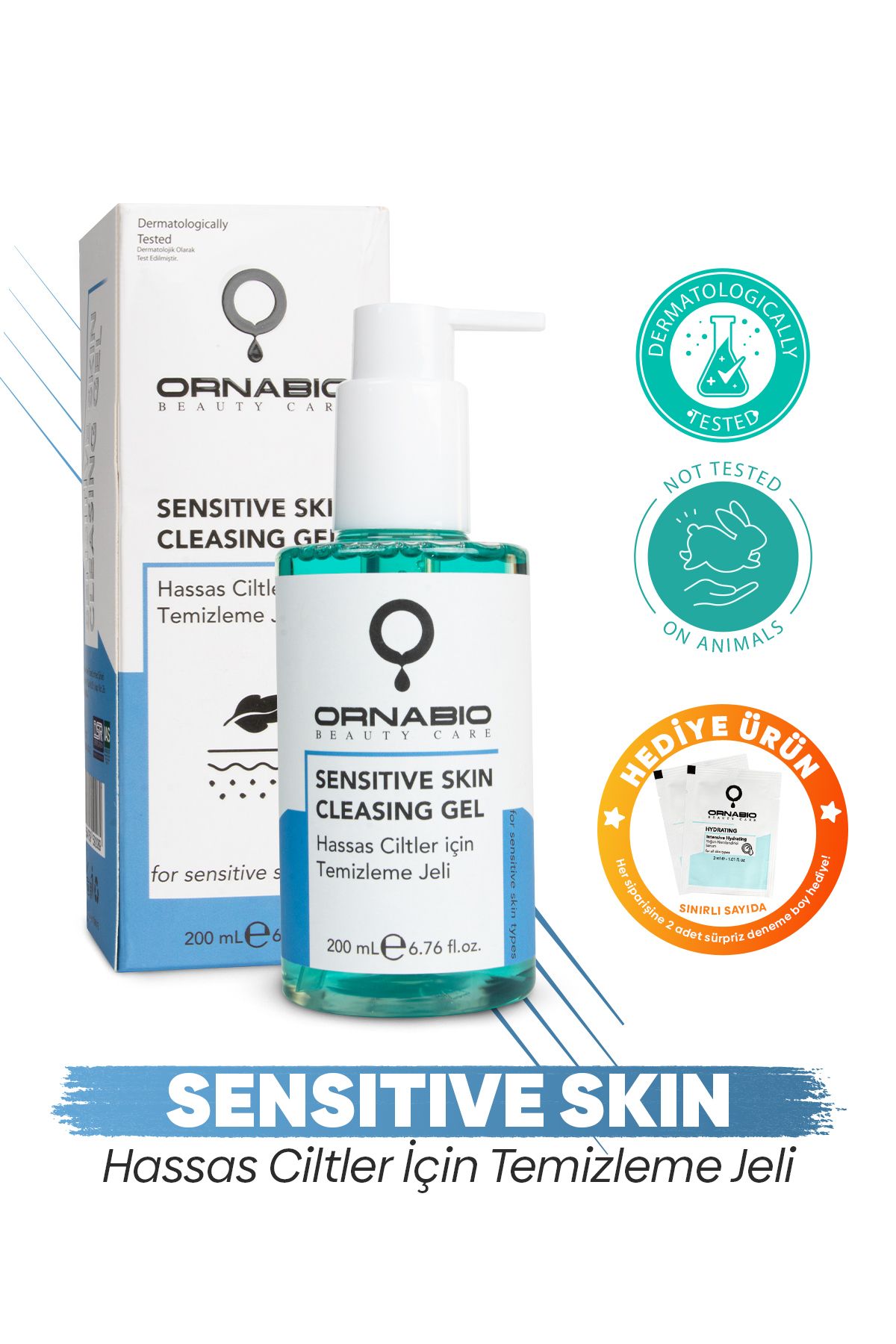 ornabio organik natural biyolojik SENSITIVE SKIN Hassas Ciltler için Temizleme Jeli