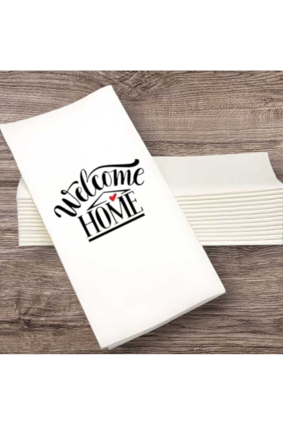 KİTE BABY Baskılı Söz Düğün Nişan Peçetesi Sunum Peçetesi 20 Adet ''WELCOME HOME''