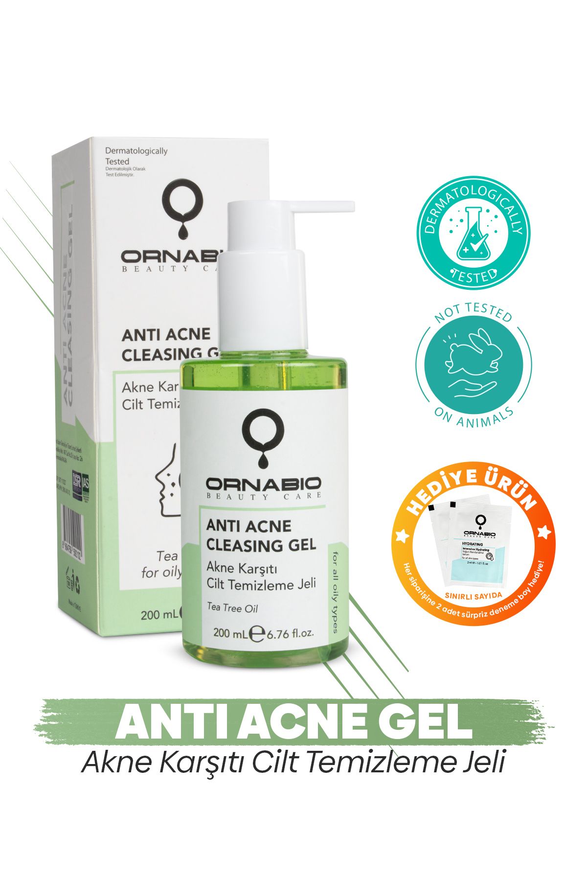 ornabio organik natural biyolojik ANTI ACNE CLEASING GEL Karşıtı Cilt Temizleme Jeli