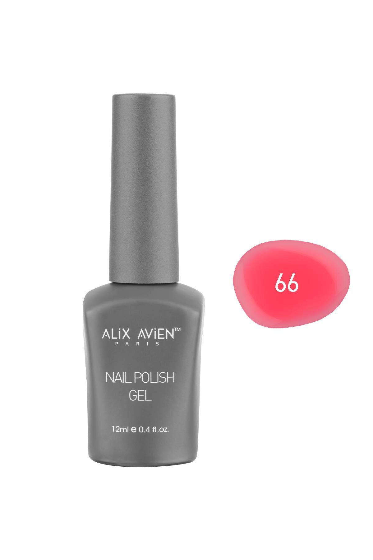 لاک ژل ماندگار نئون صورتی دائمی ناخن 66 12 میل UV GEL POLICE Alix Avien