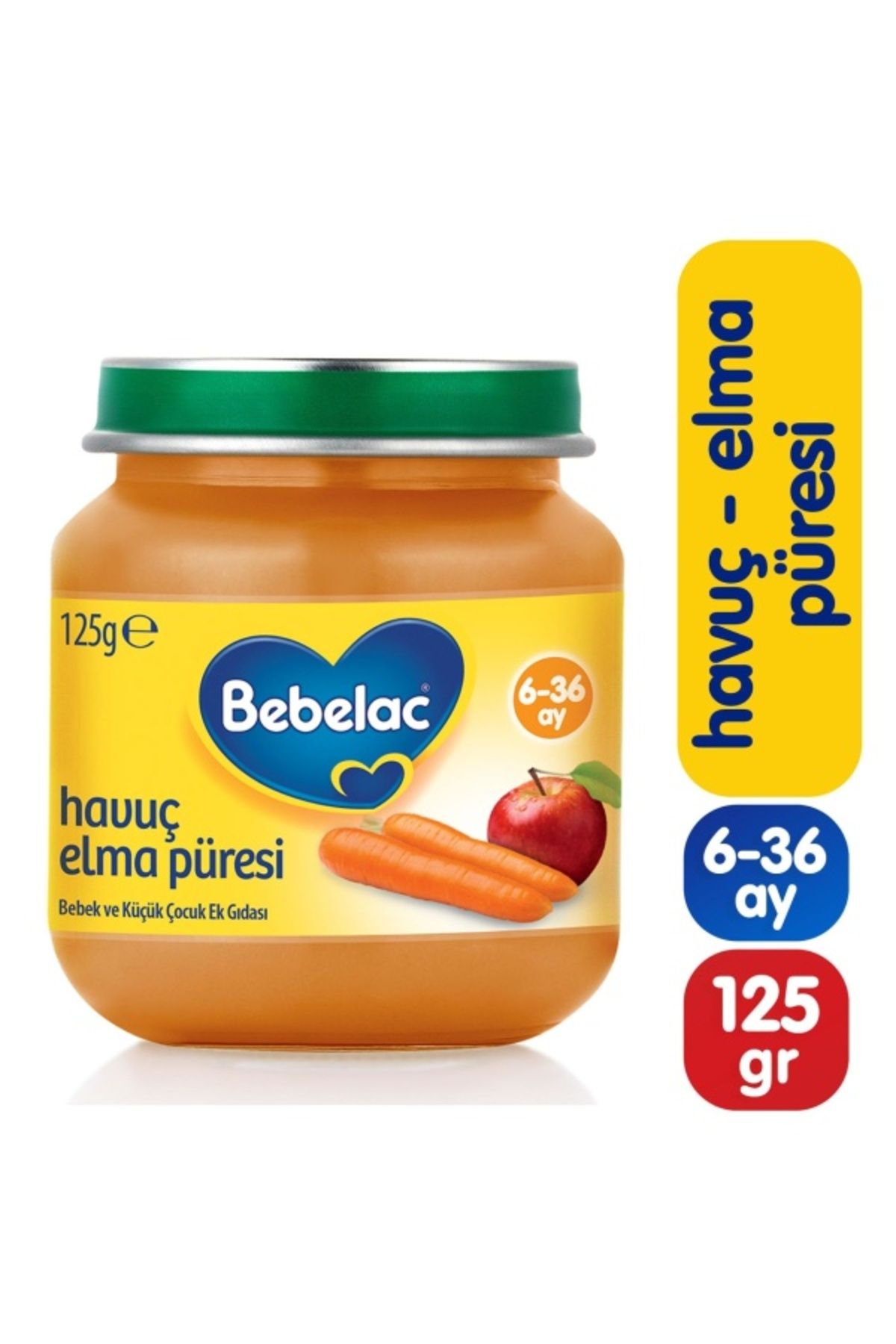 Bebelac Havuç Elma Püreli Kavanoz Maması 125gr