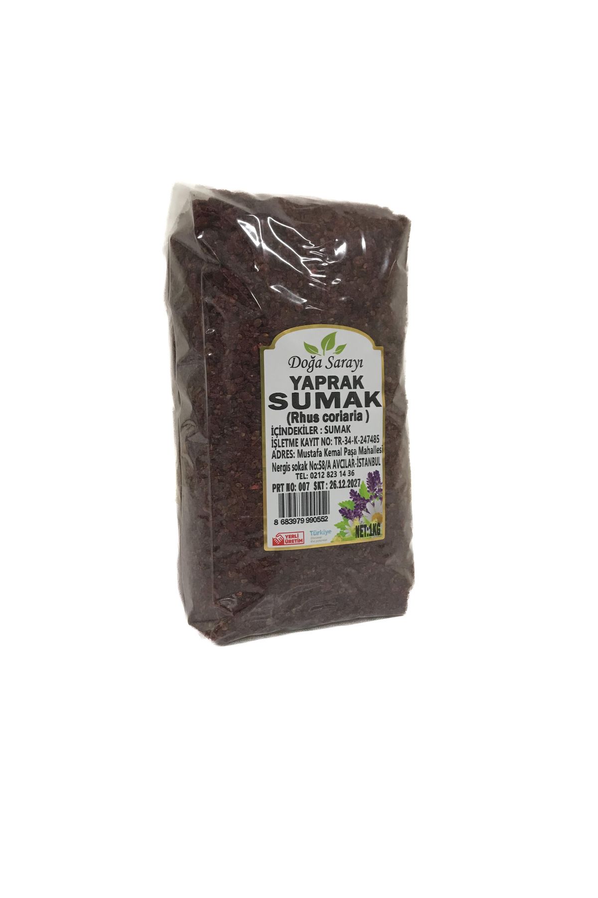 Doğa Sarayı Sumak, Yaprak Sumak 1kg Taze Öğütülmüş,