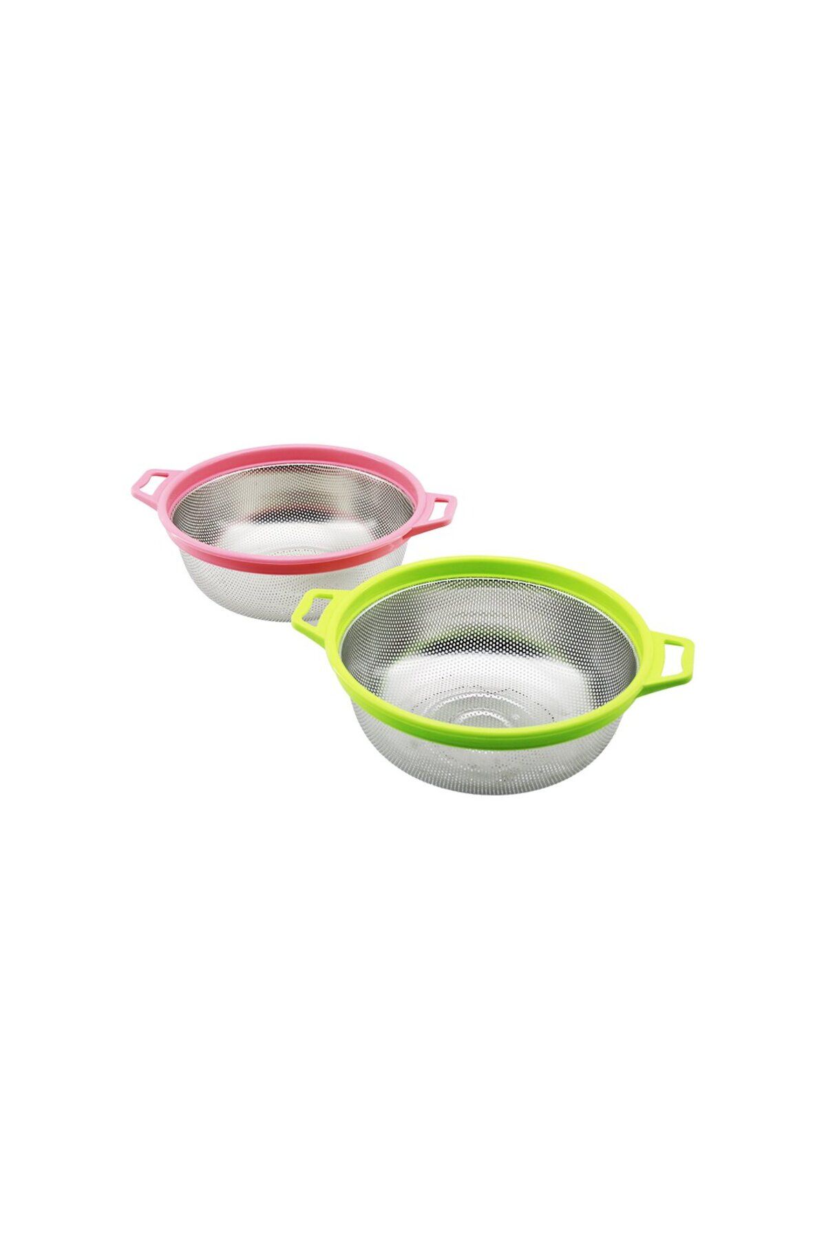 Go İthalat 21CM RENKLİ PLASTİK ÇERÇEVE - KULPLU ÇELİK SEPET METAL SÜZGEÇ (4401)
