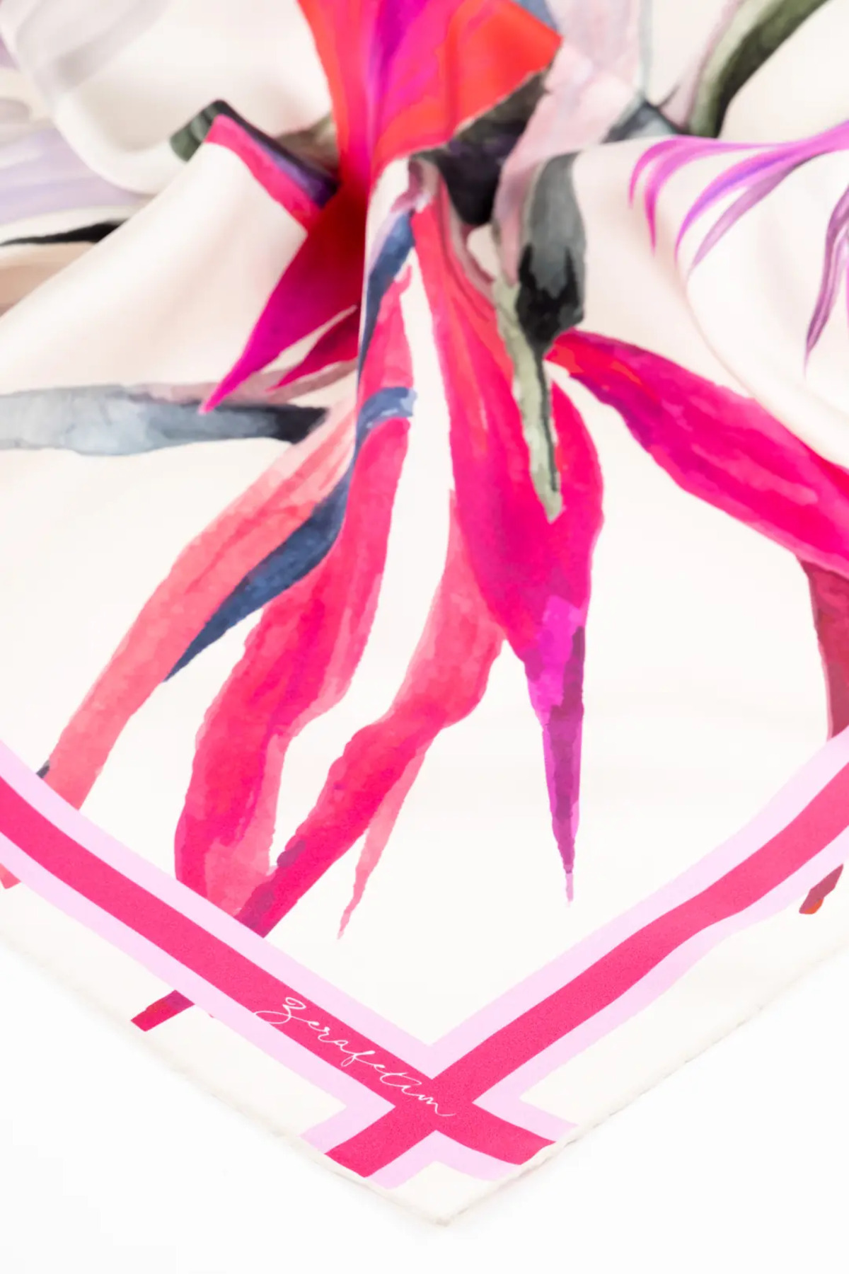 Zerafetim-Paradise Pattern Silk Twill Scarf 2