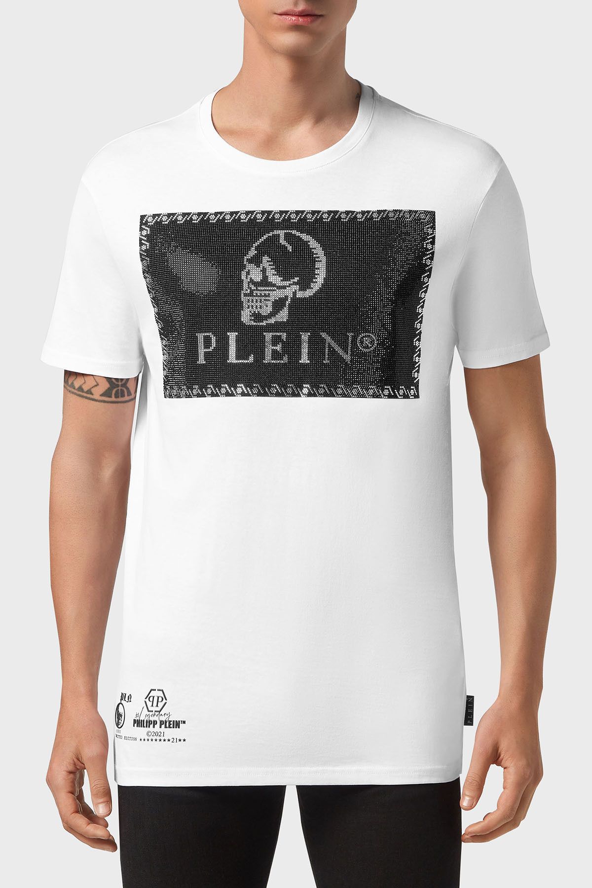 100% پنبه گشاد با لوگو تی شرت تی شرت مردانه تی شرت MTK5082 PJY002N 01 PHILIPP PLEIN