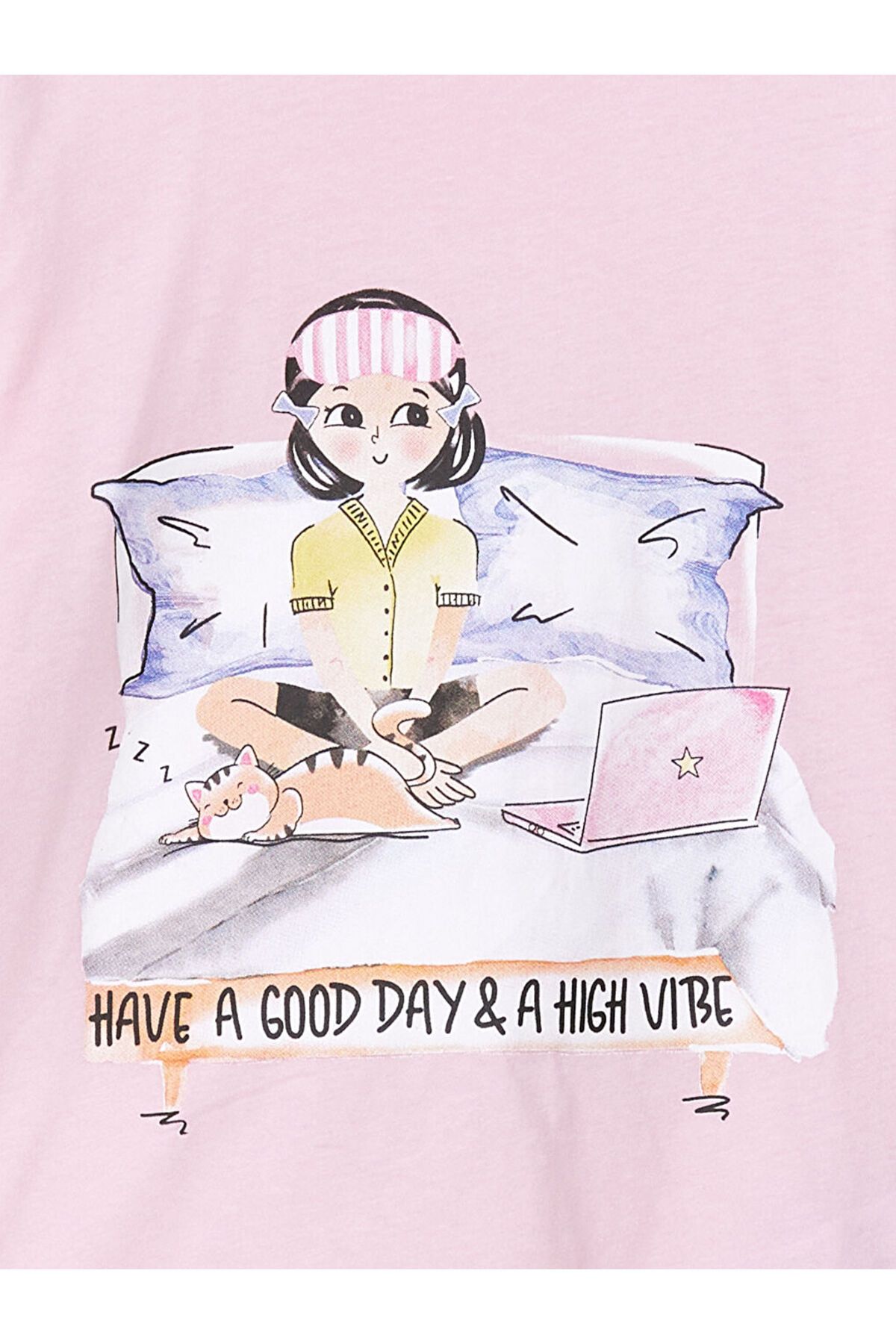 LC Waikiki-Lcw Kids Pink Crew Neck Girls Pajamas Set 4
