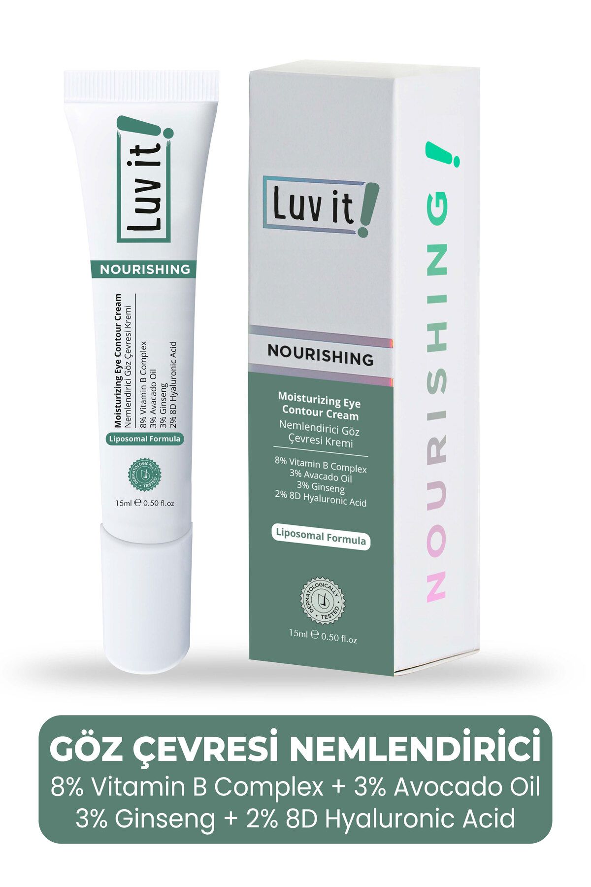 Luv it!-Avocado Intensive Moisturizing, Anti-Under-Eye Dark Circles and Puffiness Eye Contour Cream 15ml 5