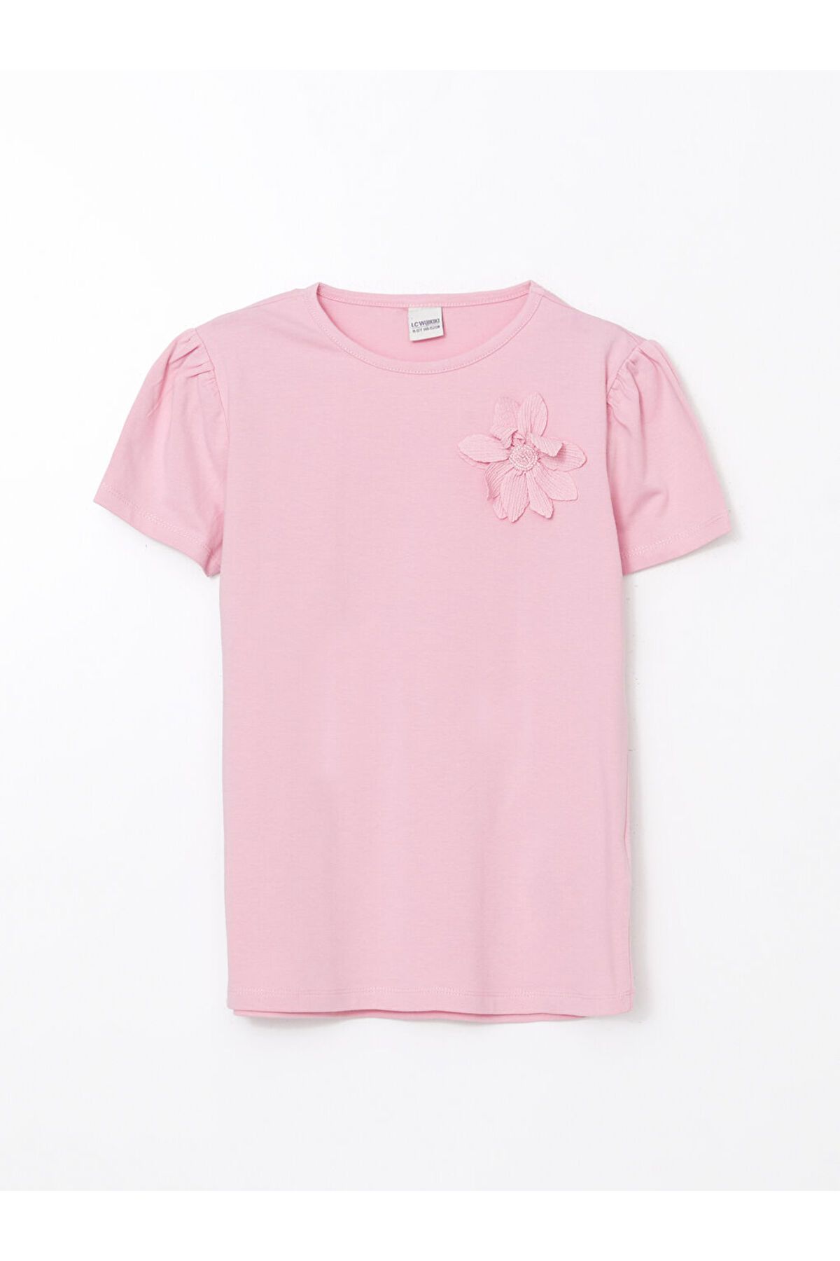 LC Waikiki-LCW Kids Mädchen-T-Shirt mit Rundhalsausschnitt und Blumenmuster 1