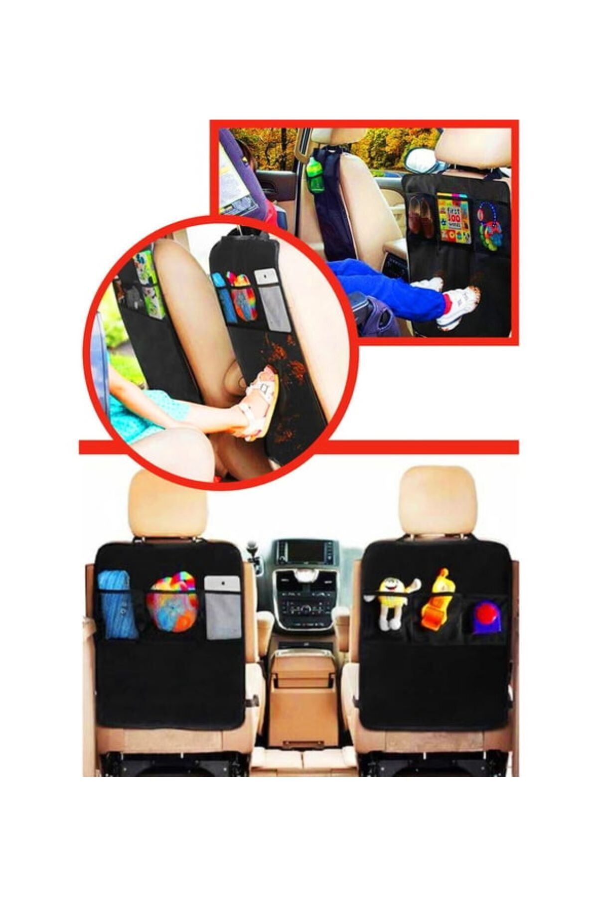 mc.pierobaby Araba Koltuk Arkası Koruyucu Kılıf File Cepli Organizer 1 Adet fotoğrafı 3 (önizleme)