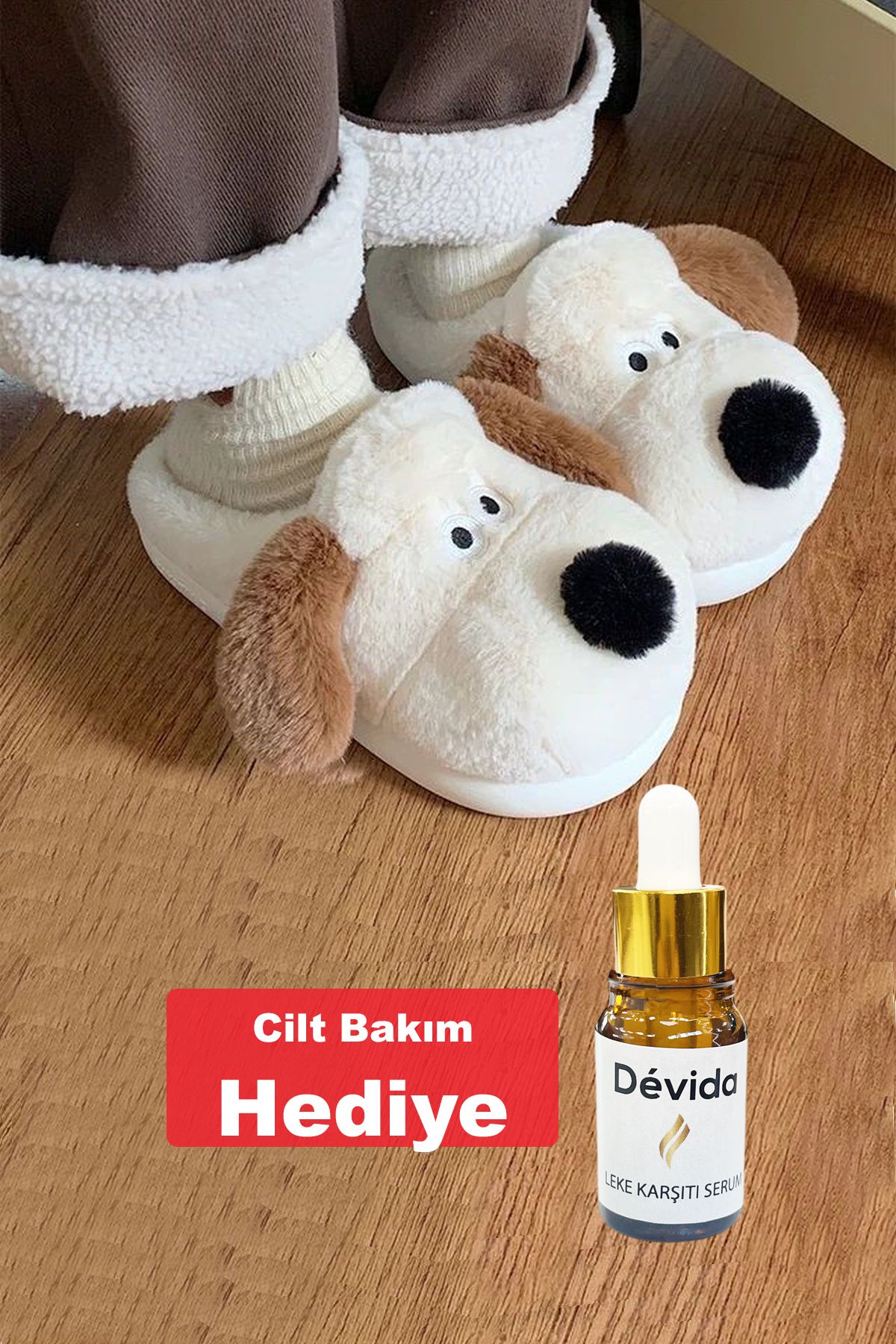 Devida Yumuşak Termo Taban Sevimli Köpek Panduf