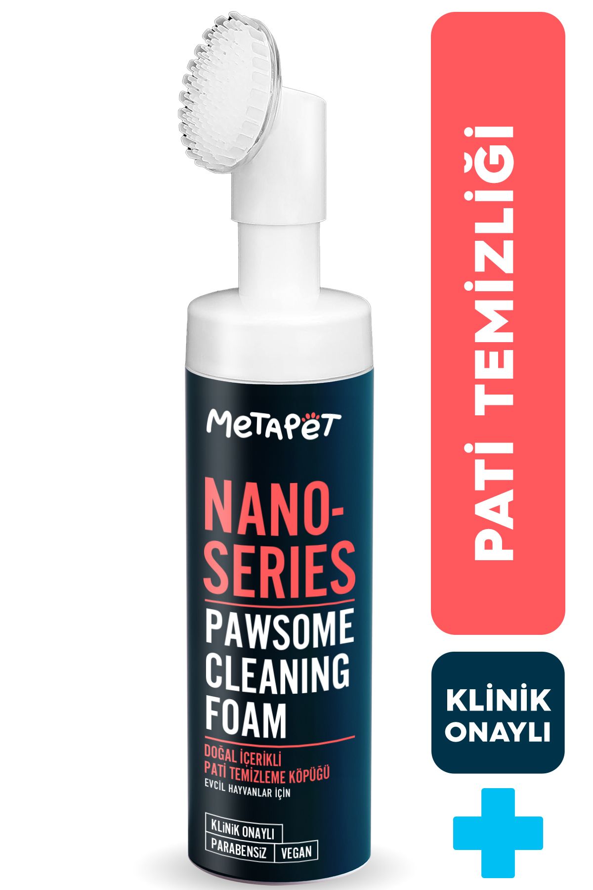 Metapet Doğal Nano Series Kedi Pati Temizleme Köpüğü, Pati Yıkama, Hijyen Bakımı, Fırçalı Ayak Şampuanı