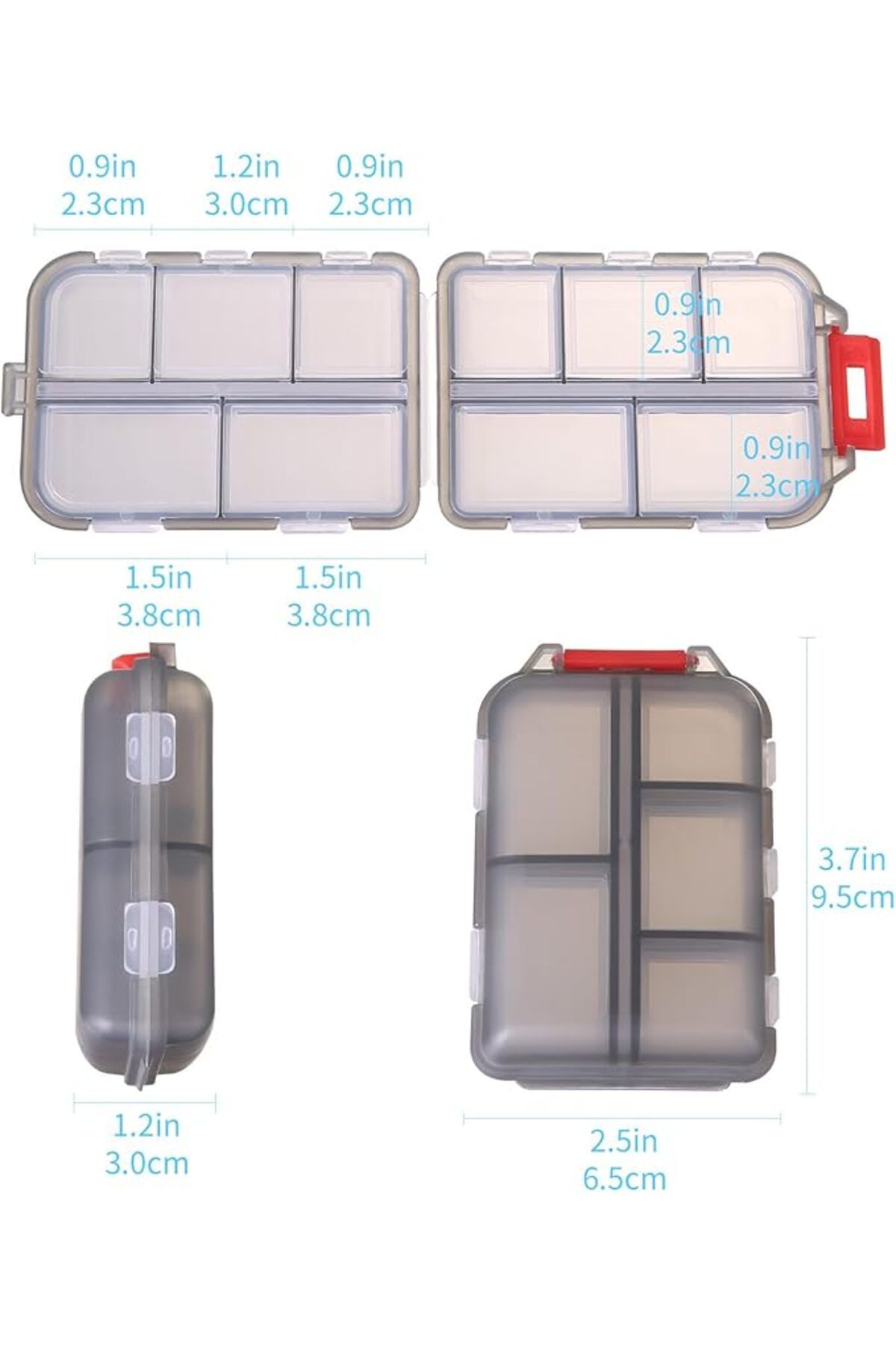 Arabest-10 Compartments Travel Pill Case, Compact and Portable Pill Box, Perfect for On-The-Go Storage 3