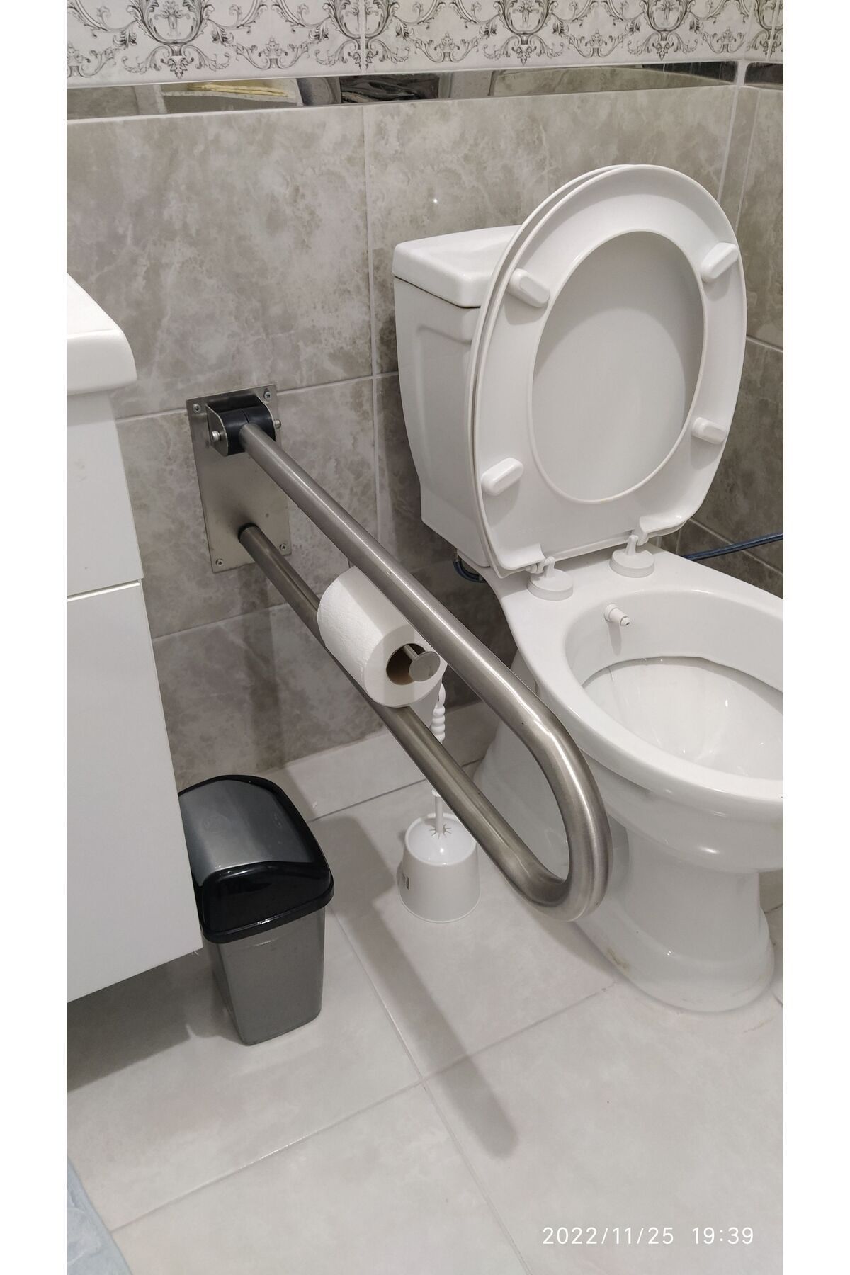 Mafsallı Engelli Tutunma Barı Wc Kağıtlık - 4