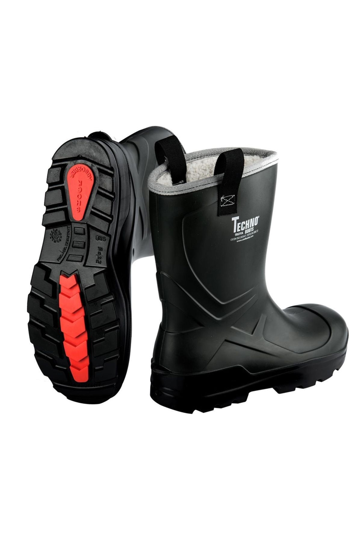 Techno BOOTS S4 KOYU YEŞİL -SİYAH ALASKA KÜRKLÜ POLİÜRETAN ÇİZME