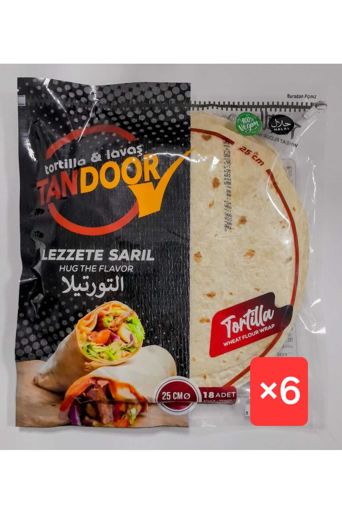 TANDOOR Lavaş & Tortilla 25 cm 1260 gr 18 Li X 6